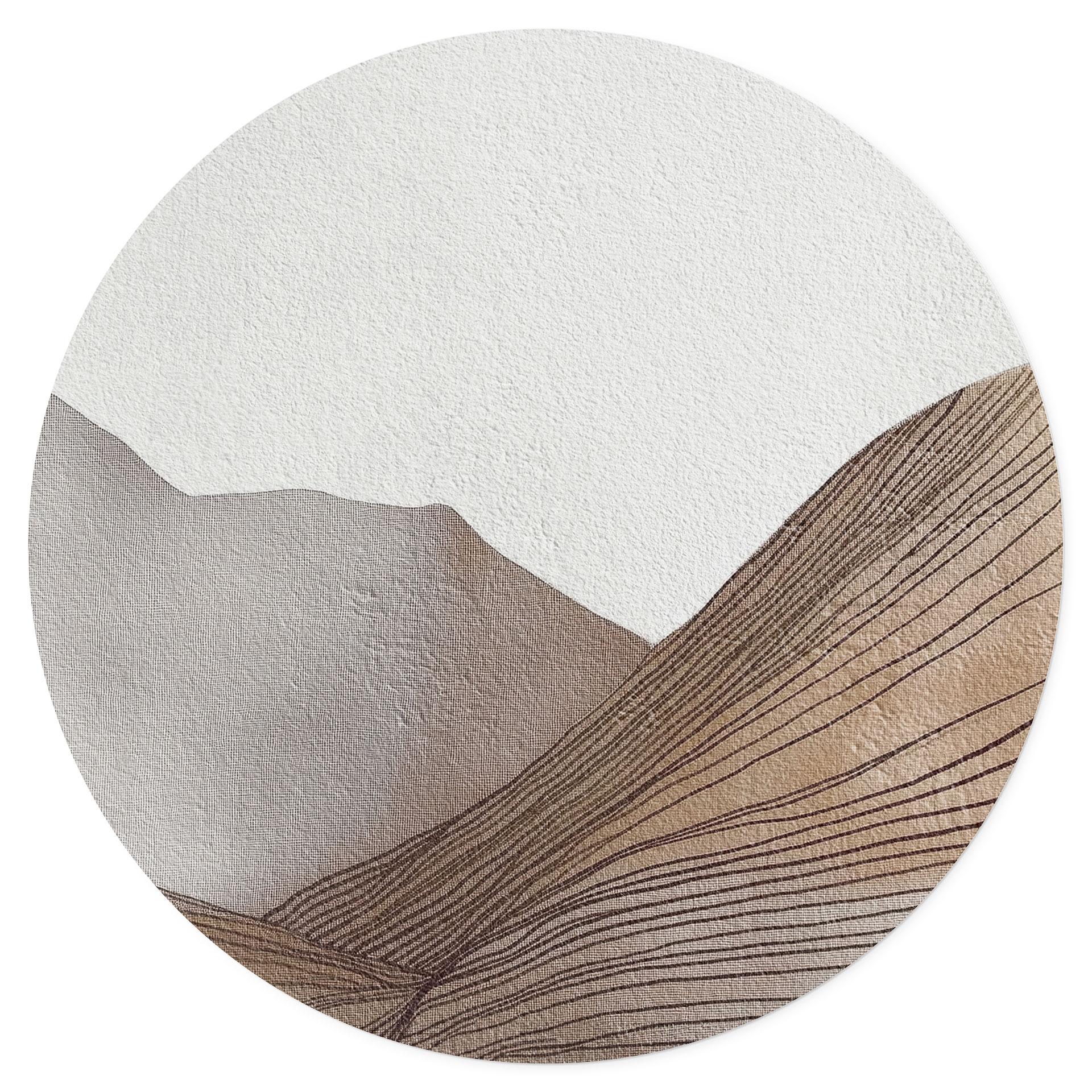 Vinilo decorativo Esbozo de montaña minimalista - Alma - Redondo