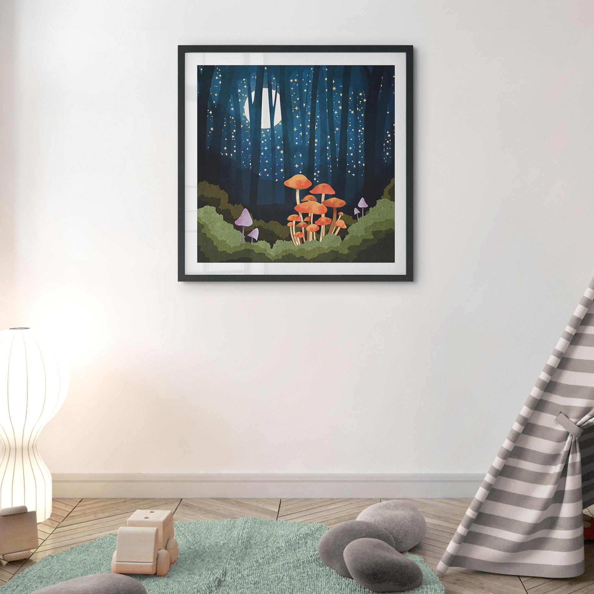 Plakat Skov og stjerner om natten - SpaceFrog Designs