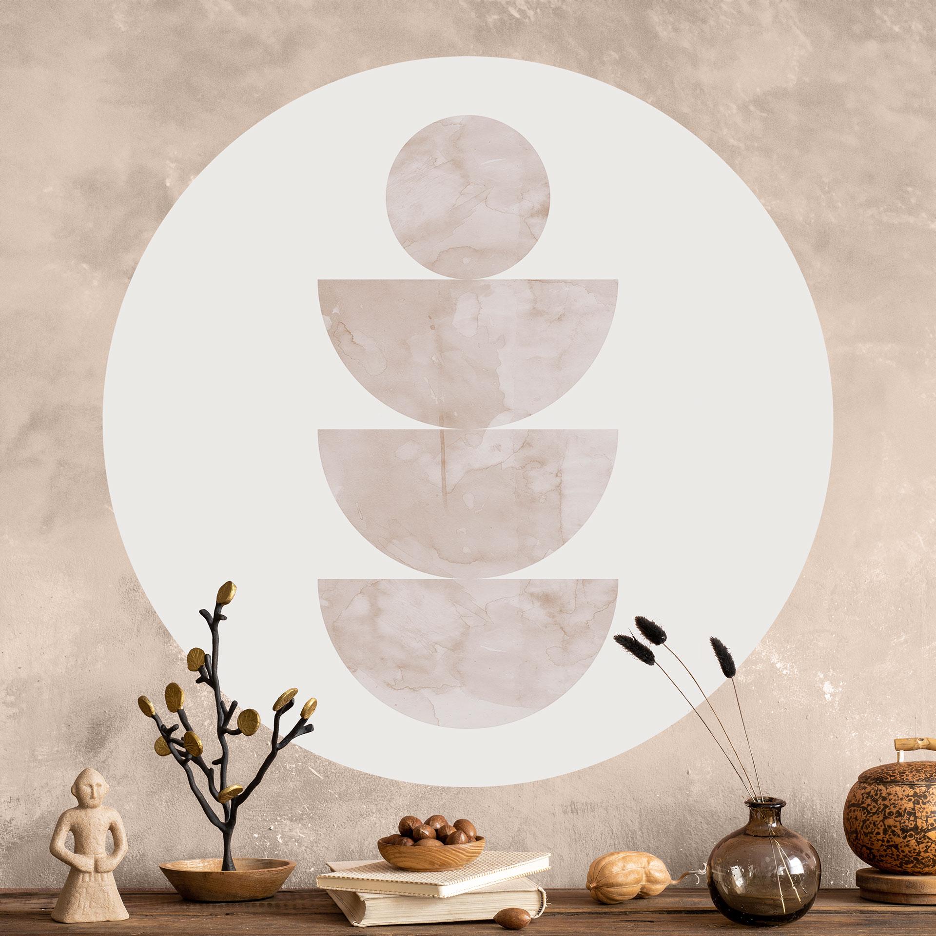 Wallsticker Geometrisk balance - Abstrakt komposition - Costa - Rund