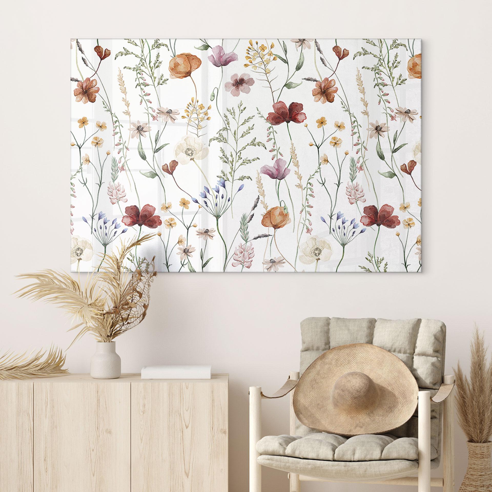 Stampa su vetro acrilico Fiori di campo colorati - UN Designs