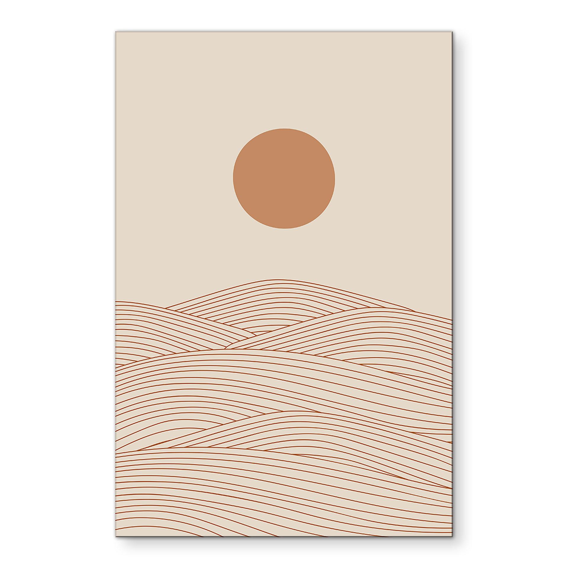 Wandbild Sonnenaufgang über der abstrakten Wüste - Playell - Alu-Dibond