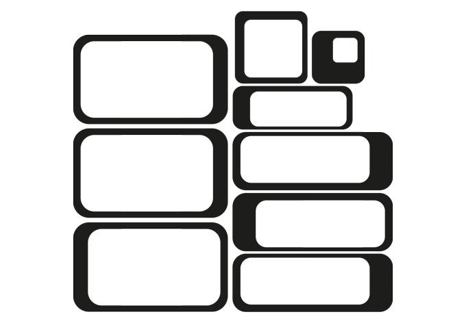 Wallsticker - Tofarvet wallsticker med retro-rektangler
