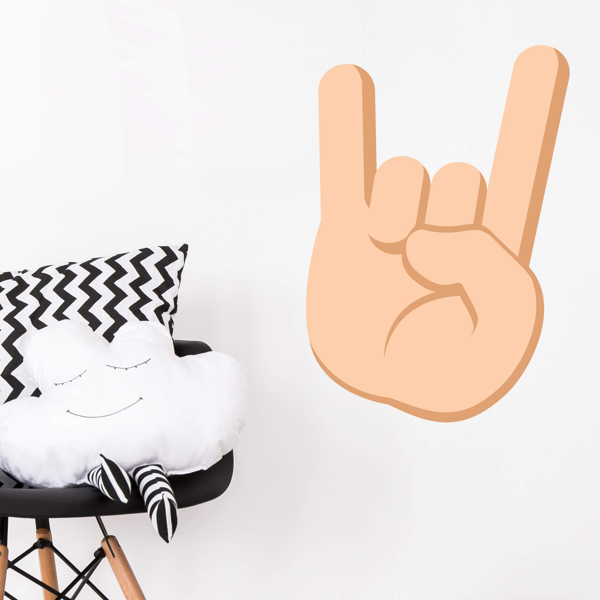 Muursticker Emoji Lets Rock