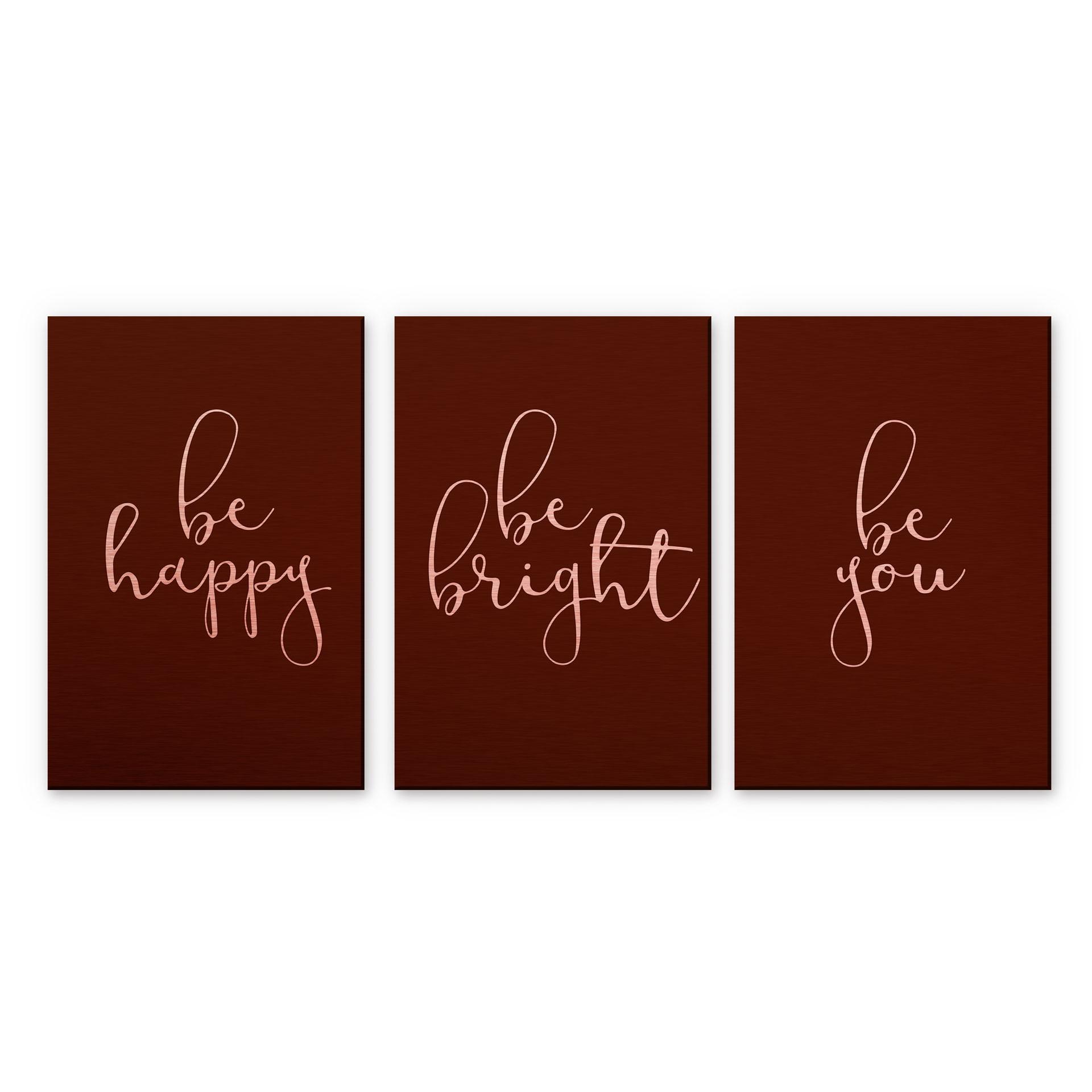 Alu-Dibond mit Kupfereffekt it´s you ( 3er Set) 3 x20x30 cm