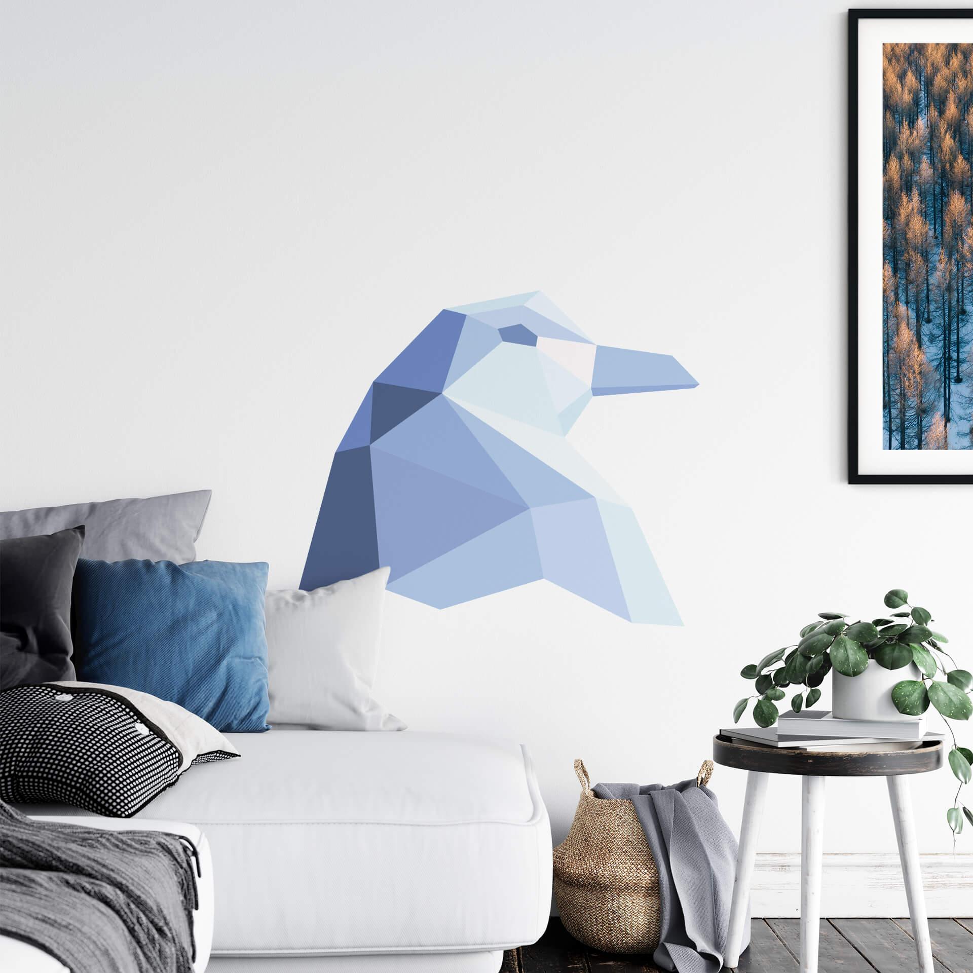 Wallsticker - Polygon - Pingvinhoved