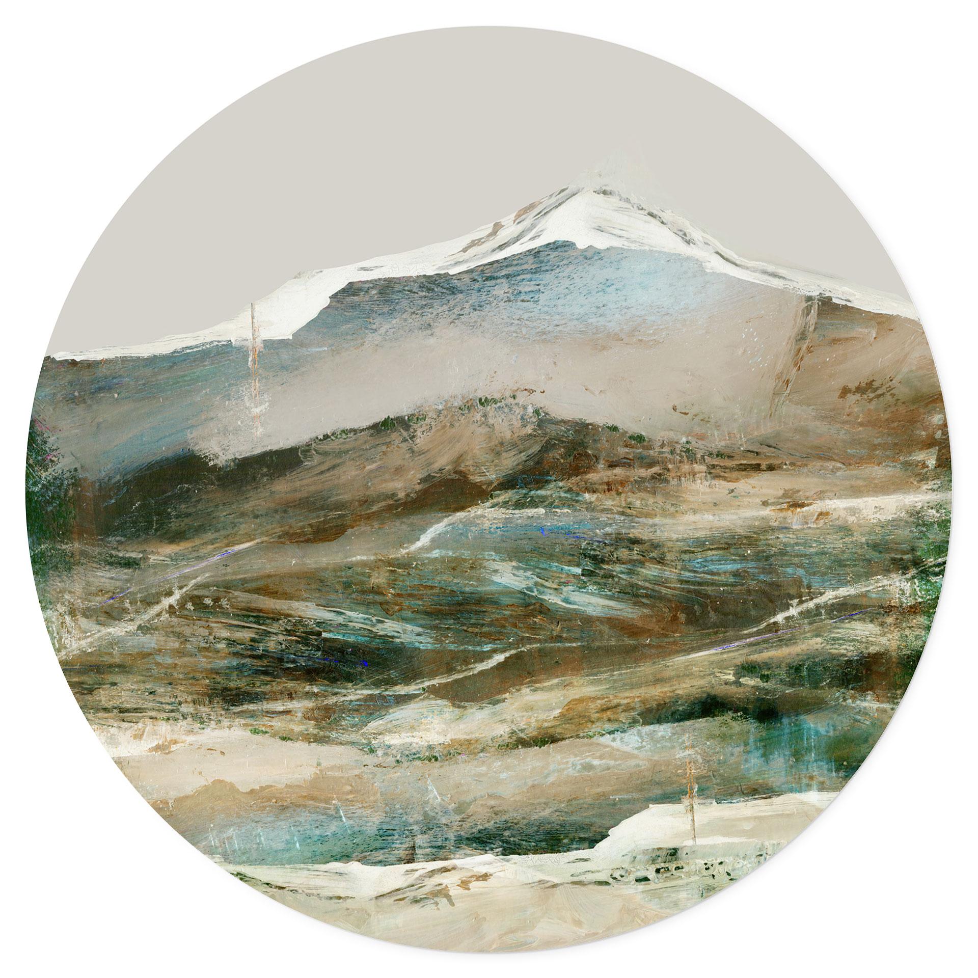 Vinilo decorativo montañas abstractas - Hobday - Redondo