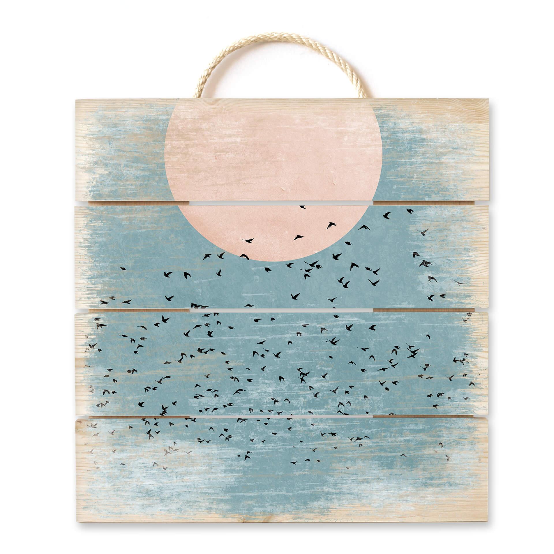 Cuadro de madera Cubistika - Luz de luna - 40x41,5 cm