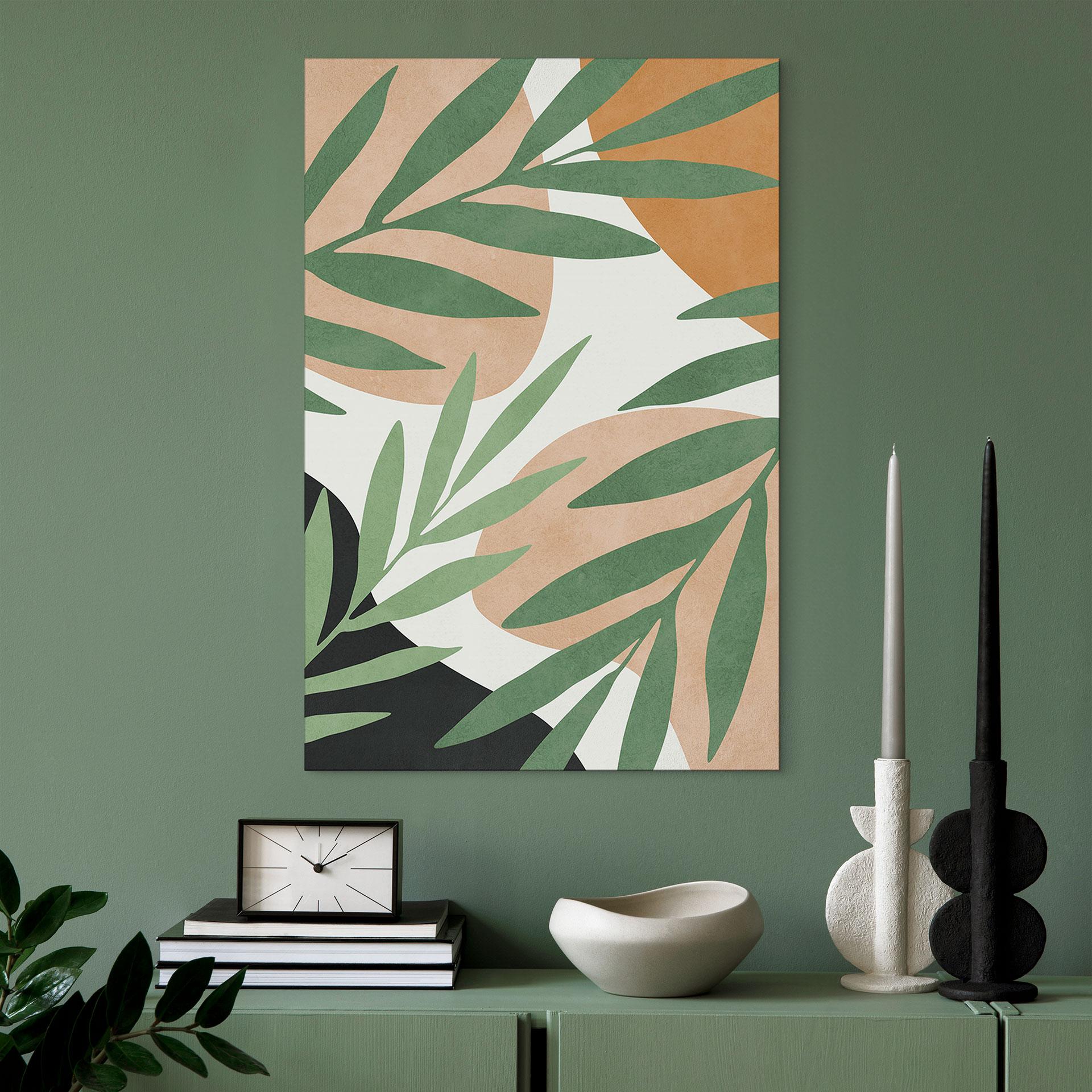 Billede Abstrakte grene i tropisk look - Costa – print på aluminium (Alu-Dibond)