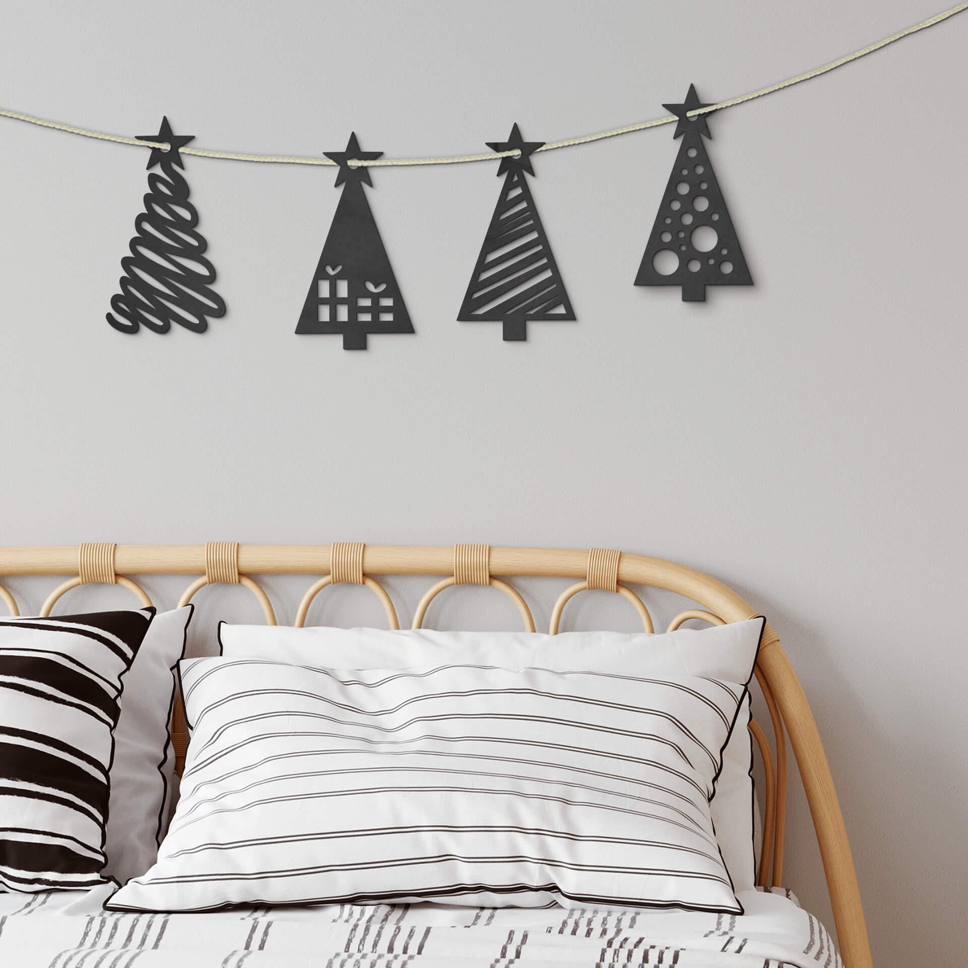 Décoration en bois MDF Arbres de Noël