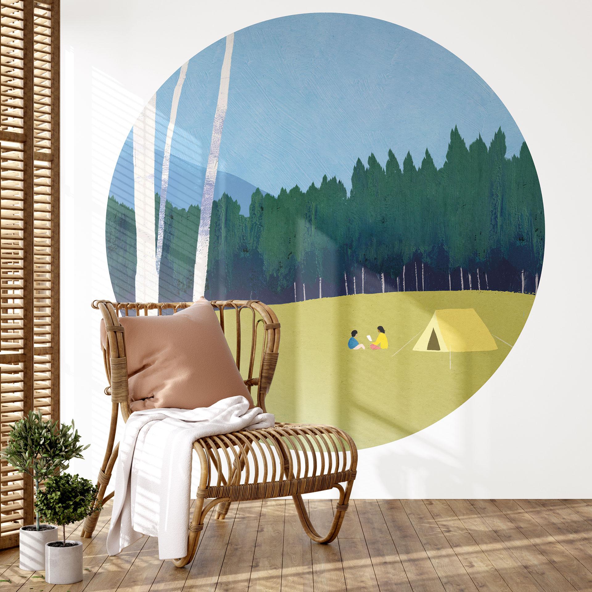 Tapet cirkel Camping ved skoven - Rivers