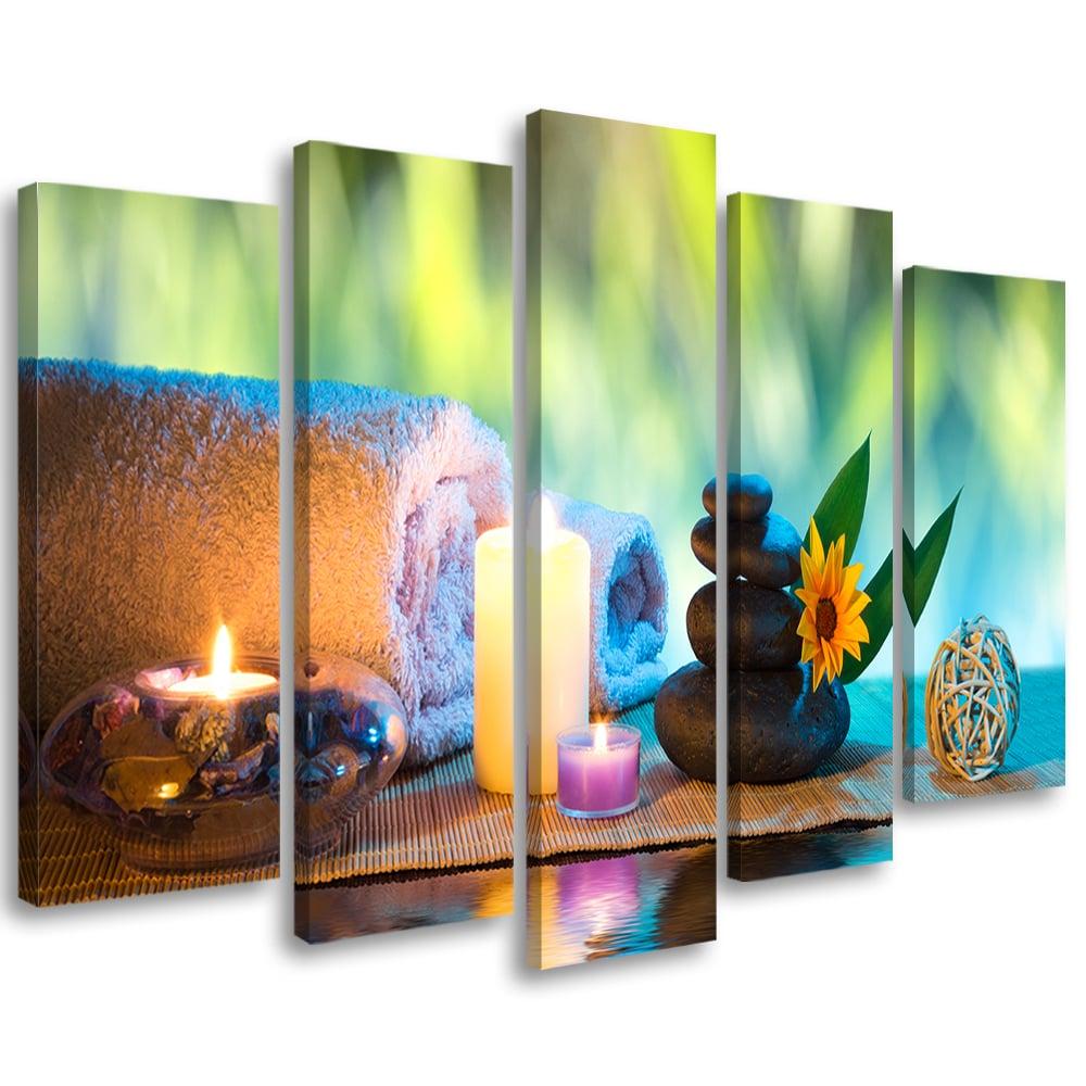 Lærred print 5 styk, Zen Spa Wellness