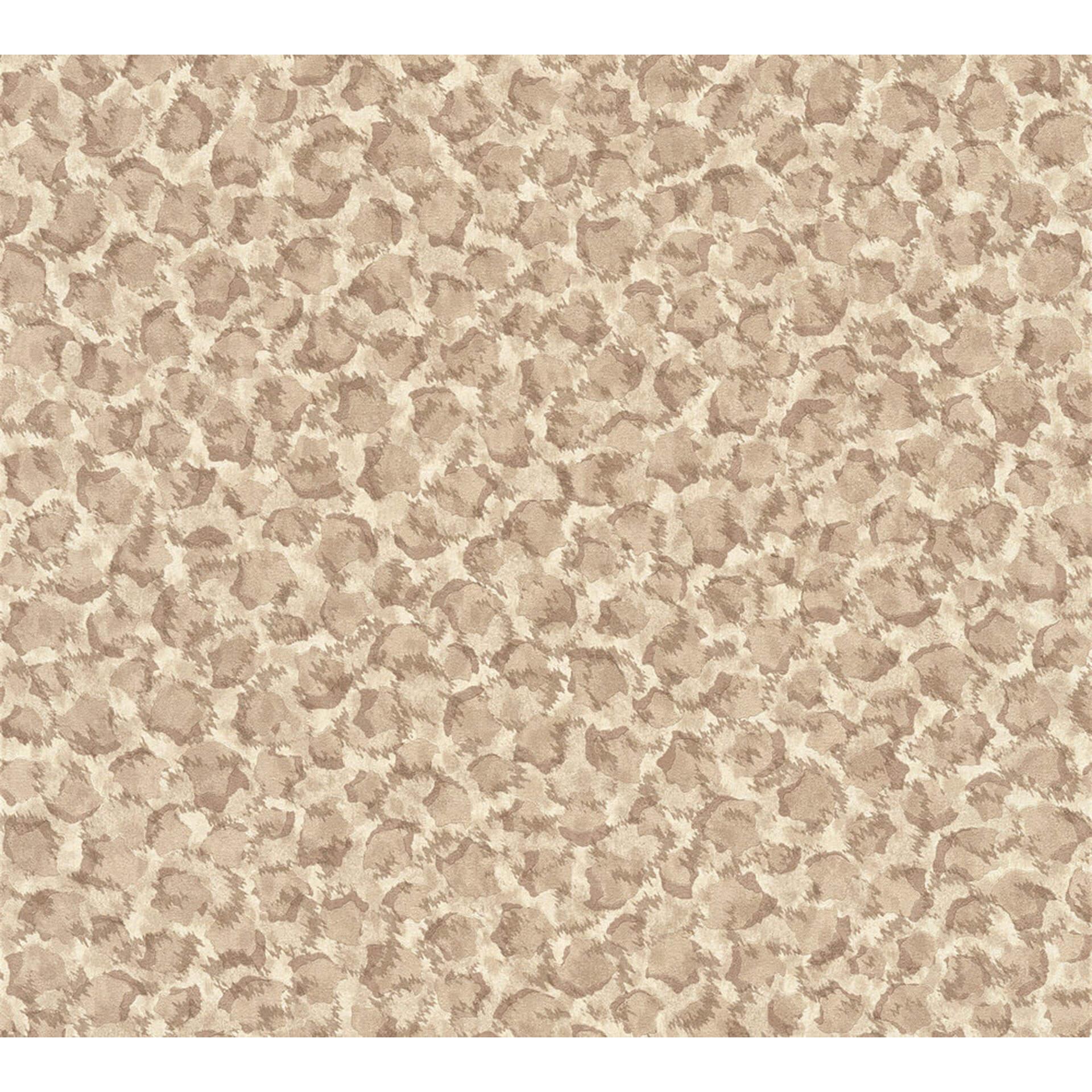 Versace fleecetapet Vasmara leopardtapet beige, hvid