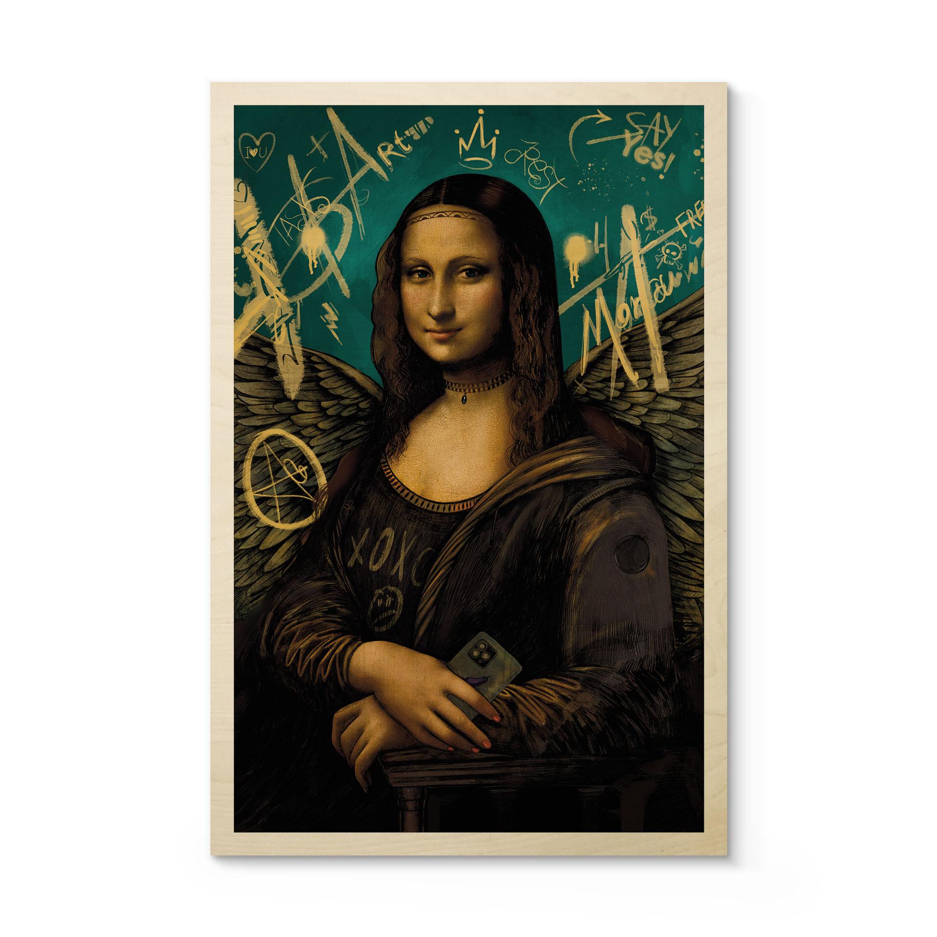 Træplakat Mona Lisa - modern