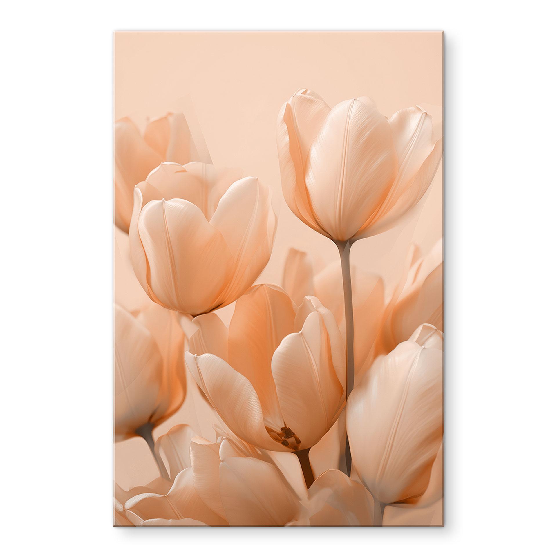 Akrylbillede Ferskenfarvede tulipaner - Treechild