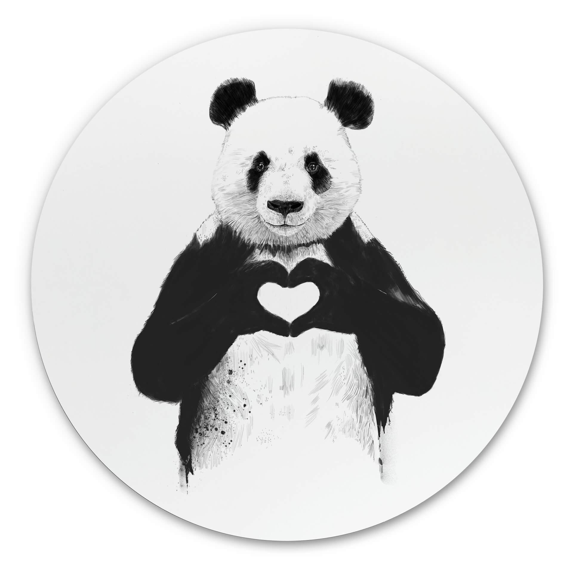 Tableau sur alu-Dibond Solti - L'amour c'est tout - Rond