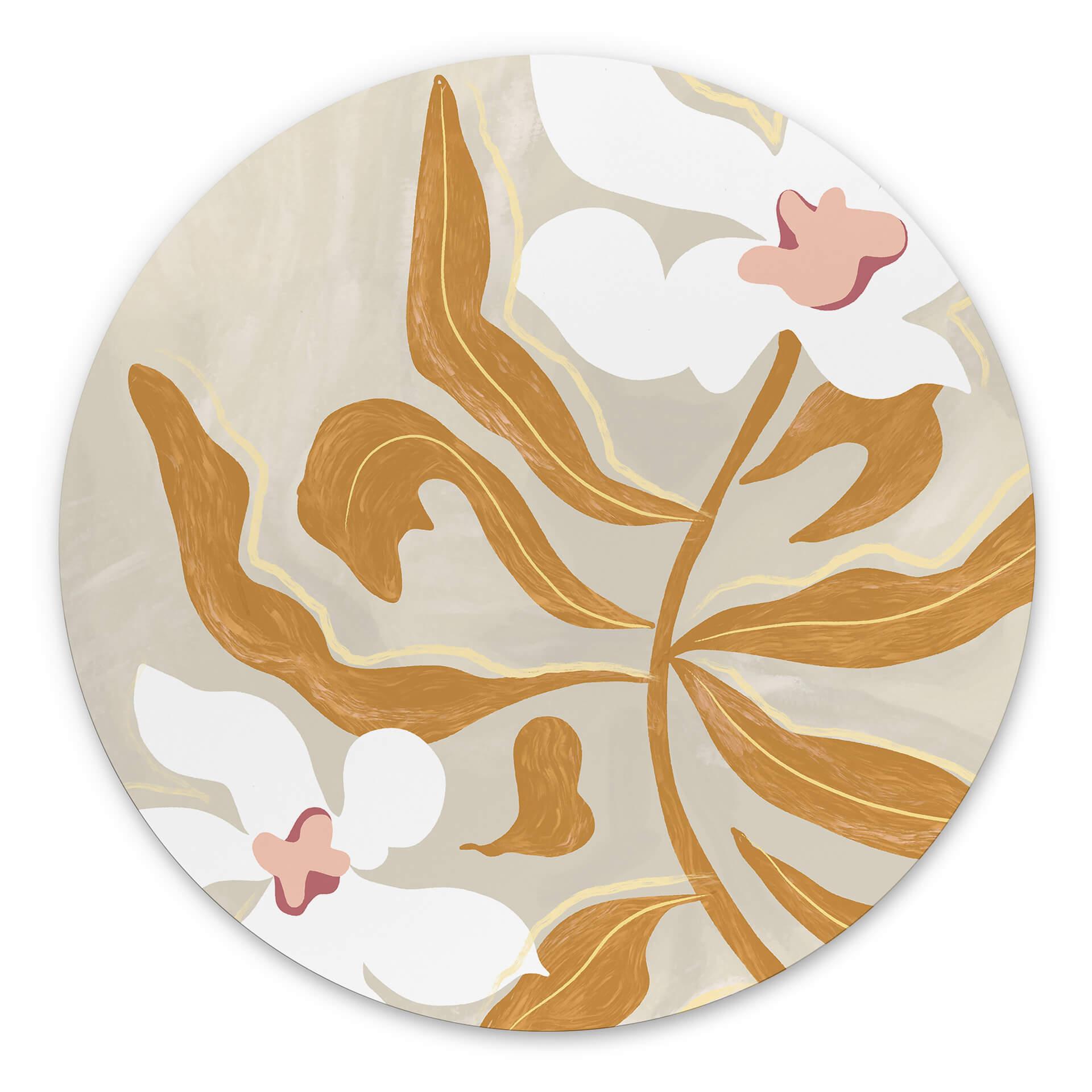 Vægcirkel Arty Guava - Flower Play – print på aluminium (Alu-Dibond)