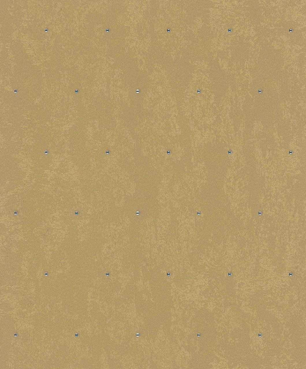 Ikke-vævet tapet betonlook, rhinestones metal look moderne blankt i guld