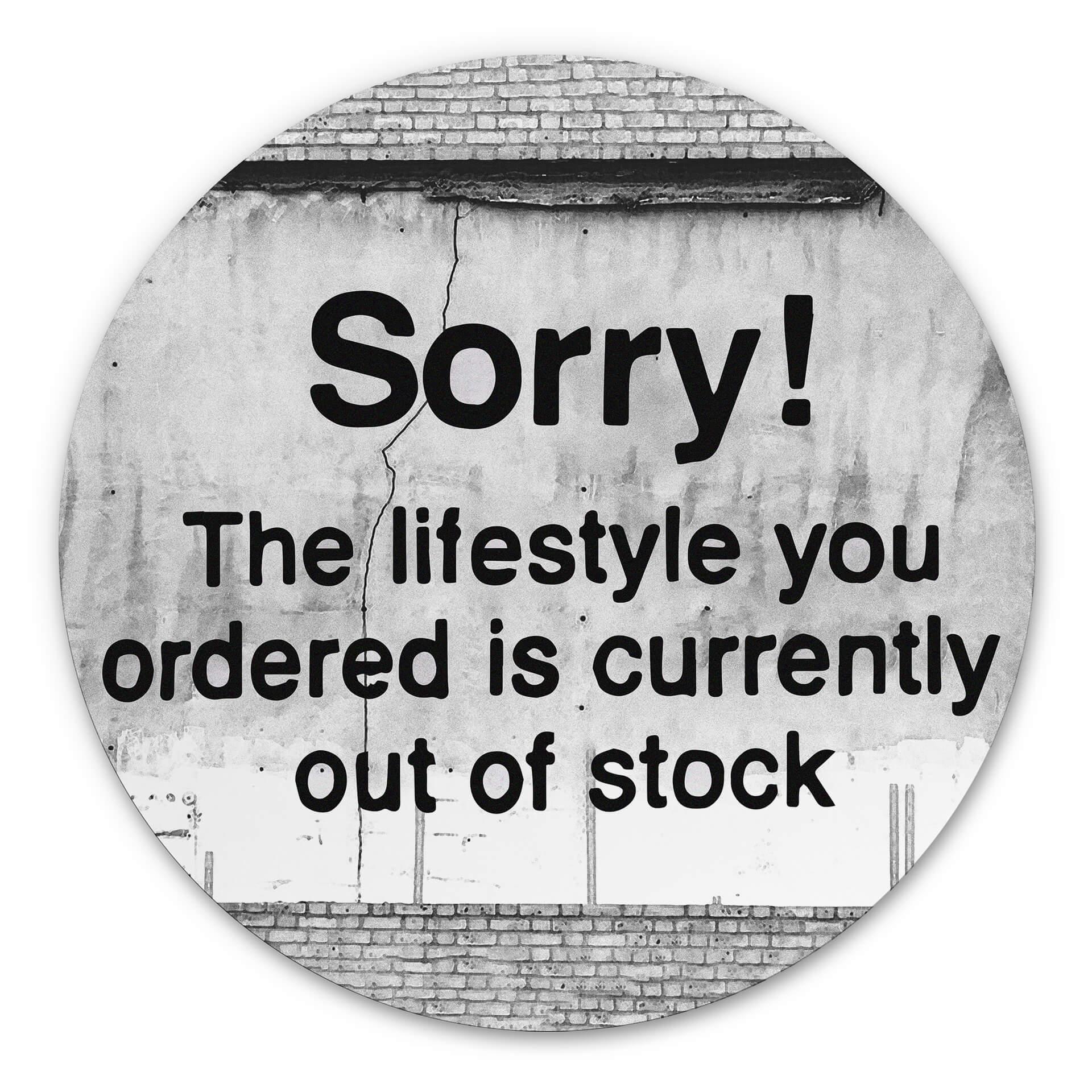 Tableau sur alu-Dibond rond Banksy - Out of Stock