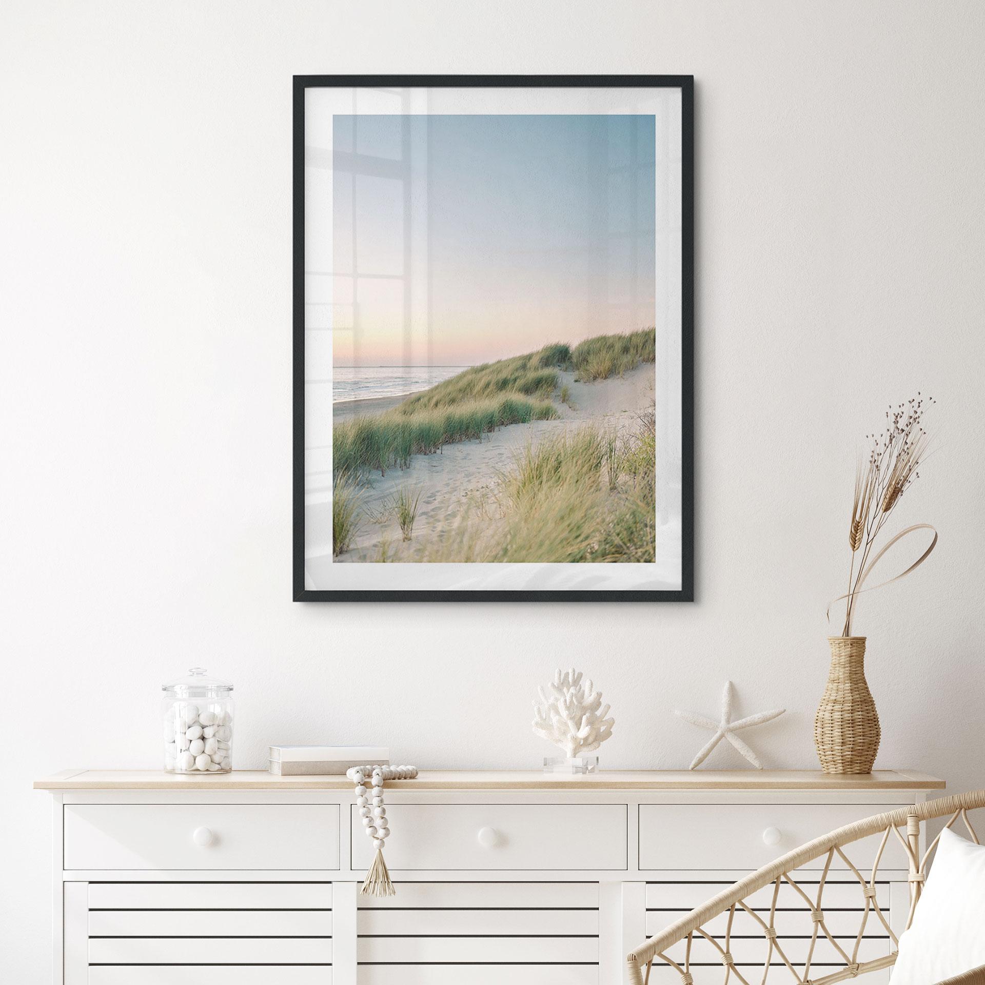 Plakat Klitter på den hollandske kyst - Zwart