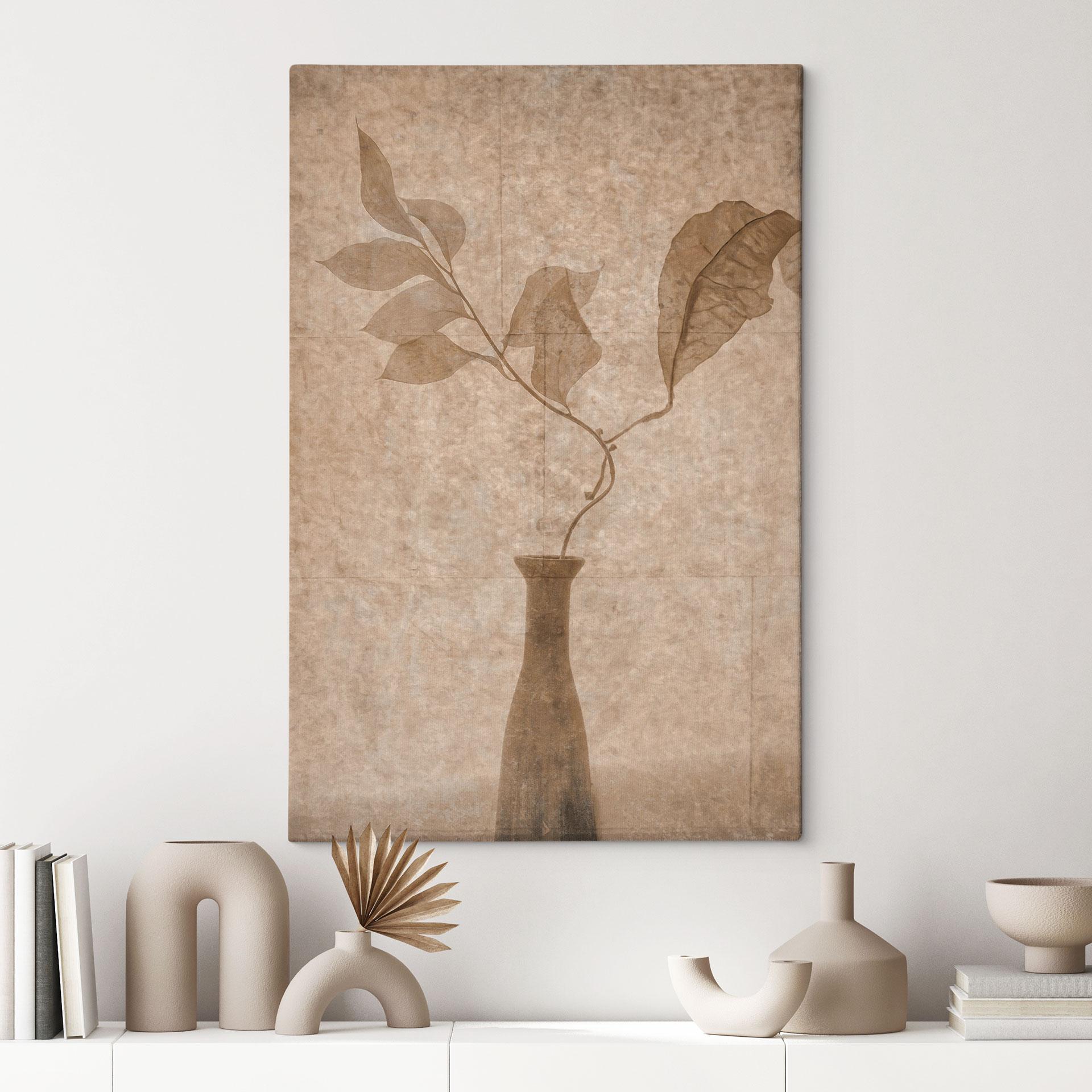 Canvasbillede Stilleben med efterårsblade i Beige | Mocha Mousse - Tokarev