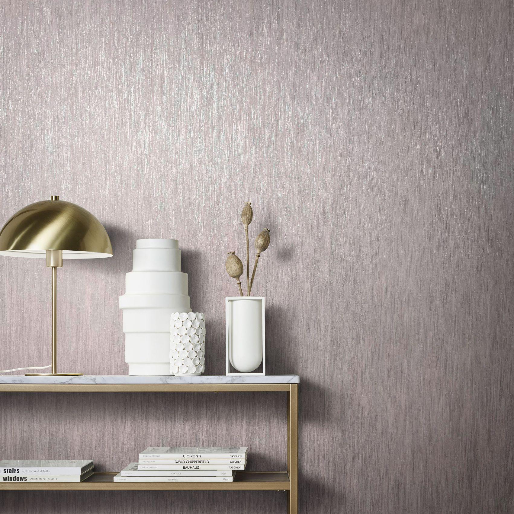Effen behang, vliesbehang Natural Opulence roodbruin