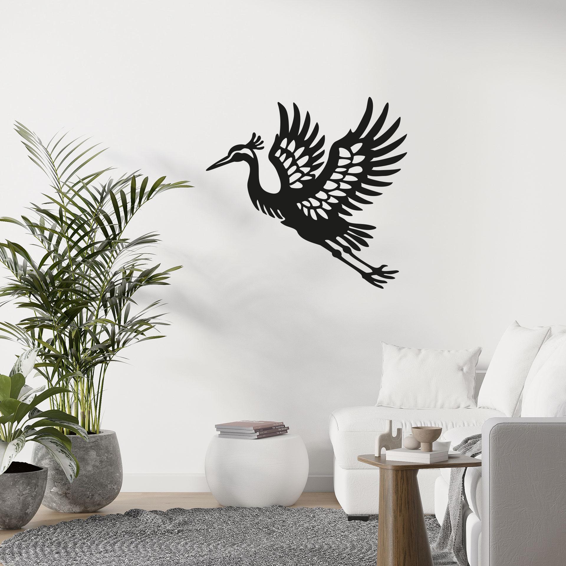 Wallsticker med trane - Elegant fugl