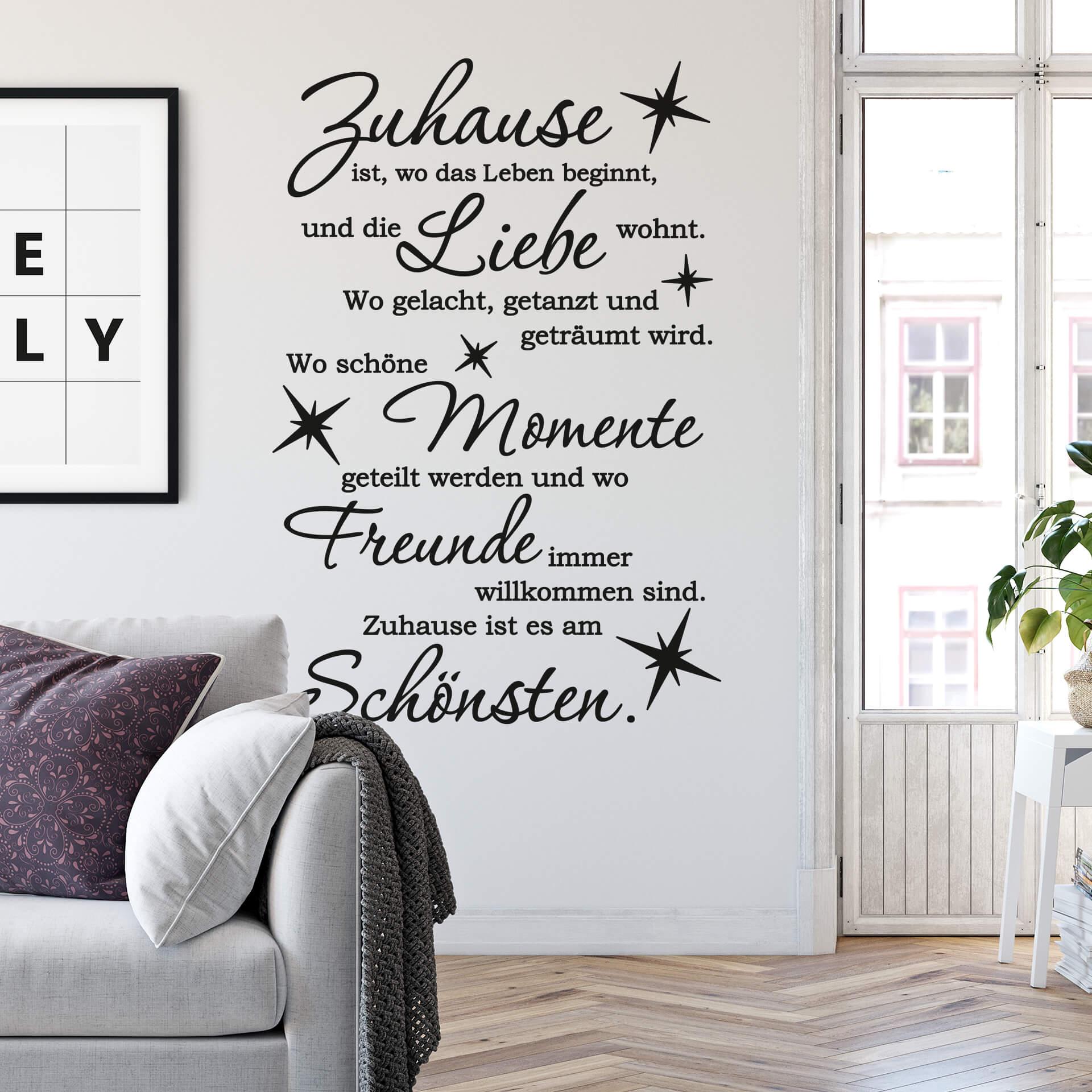 Wandtattoo -  Zuhause ist wo das Leben beginnt