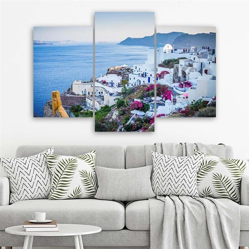 Leinwandbild 3-teilig, Santorin Griechenland Meer