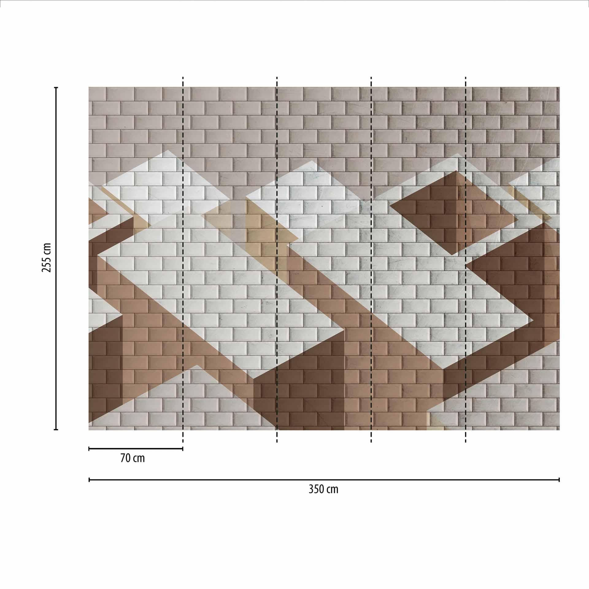 Geometric GraphicTiles2 grijs beige - vliesbehang Designwalls 2 - 2,55 x 3,5 m