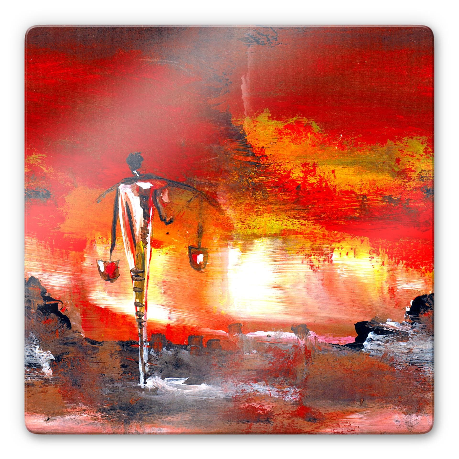 Tableau en verre - Niksic - Colorful in Africa - carré