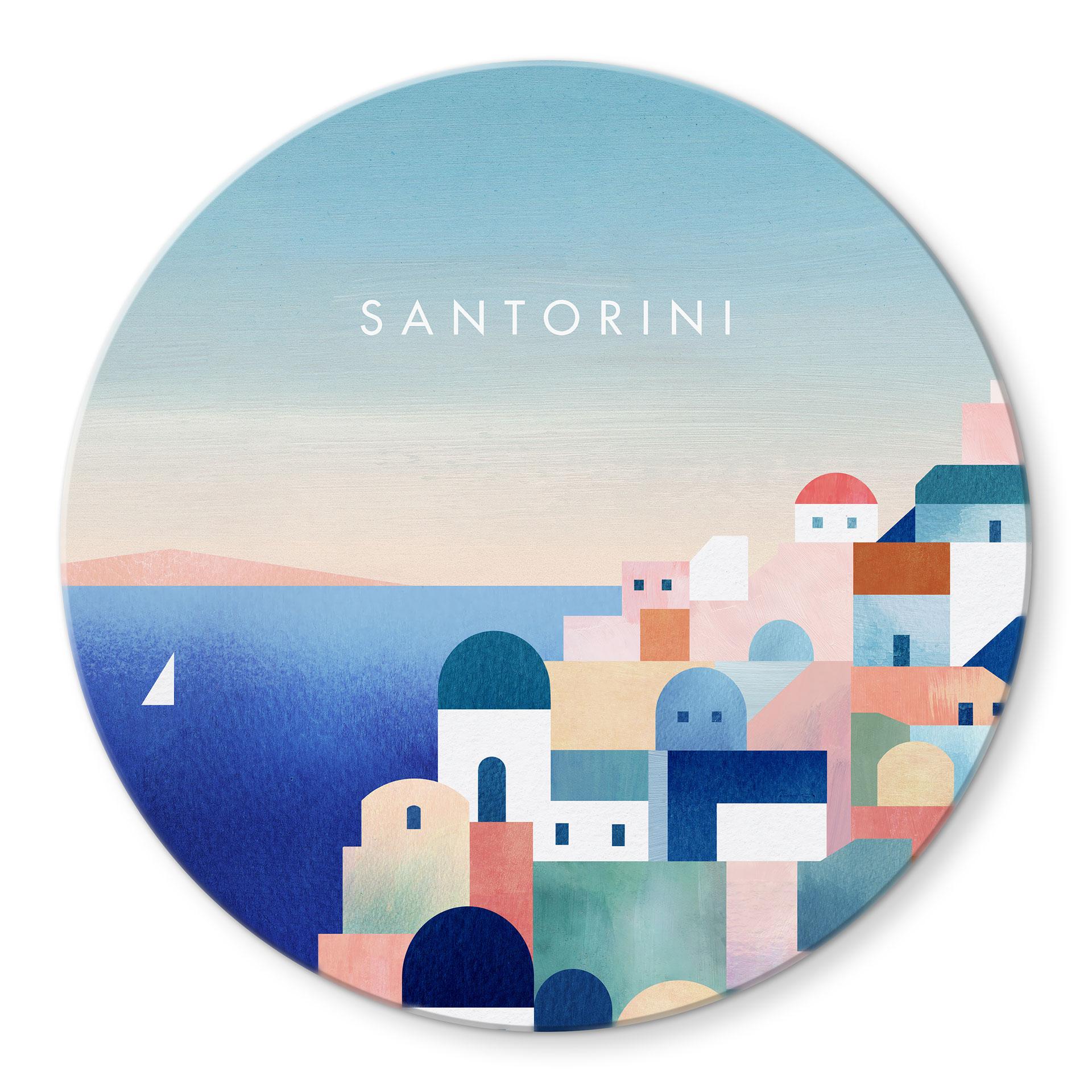 Glasbillede - Huse på Santorini - Rivers