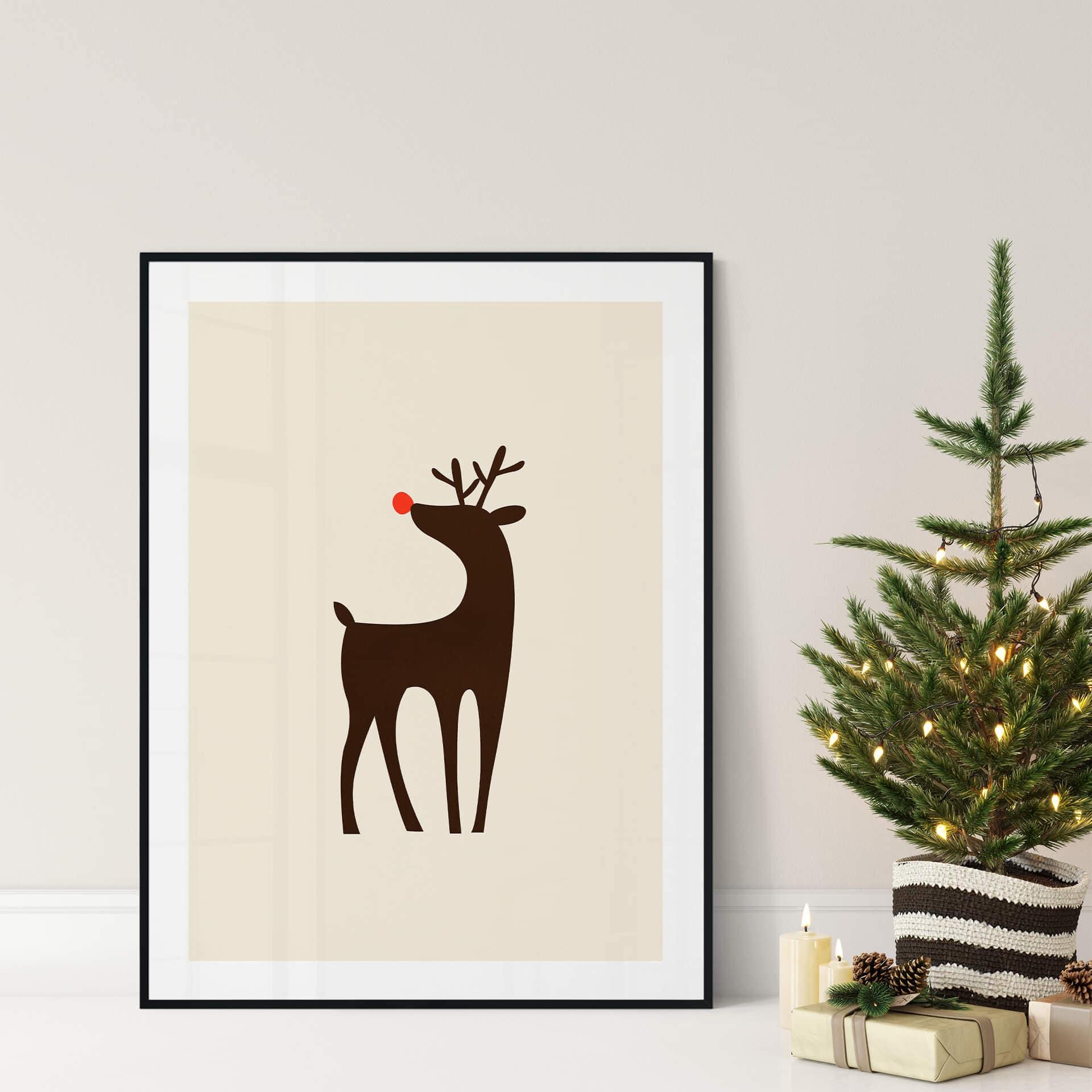 Plakat Kubistika - renifer Rudolf
