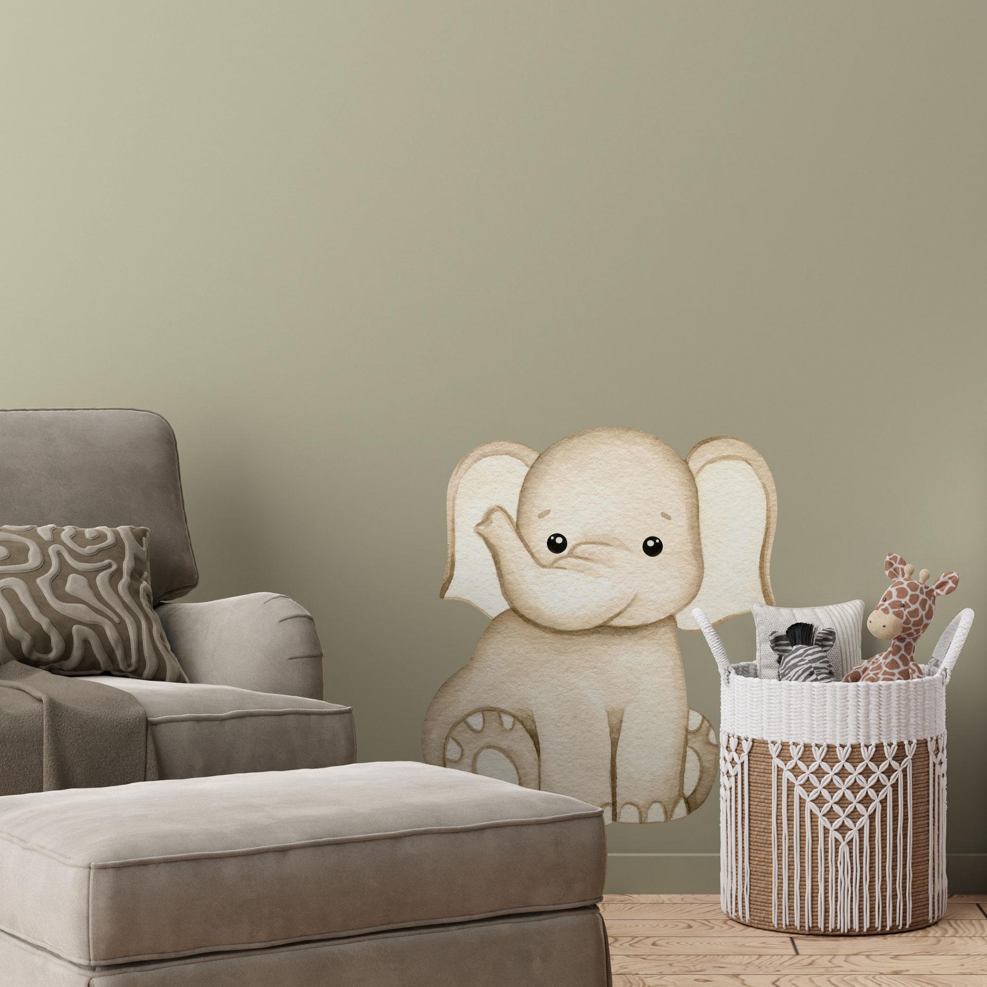 Wandtattoo Sitzender Elefant