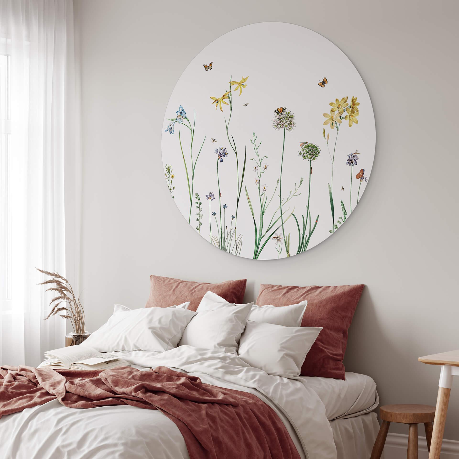 Wandbild Sir Edward - Schmetterlingswiese - Alu-Dibond Rund