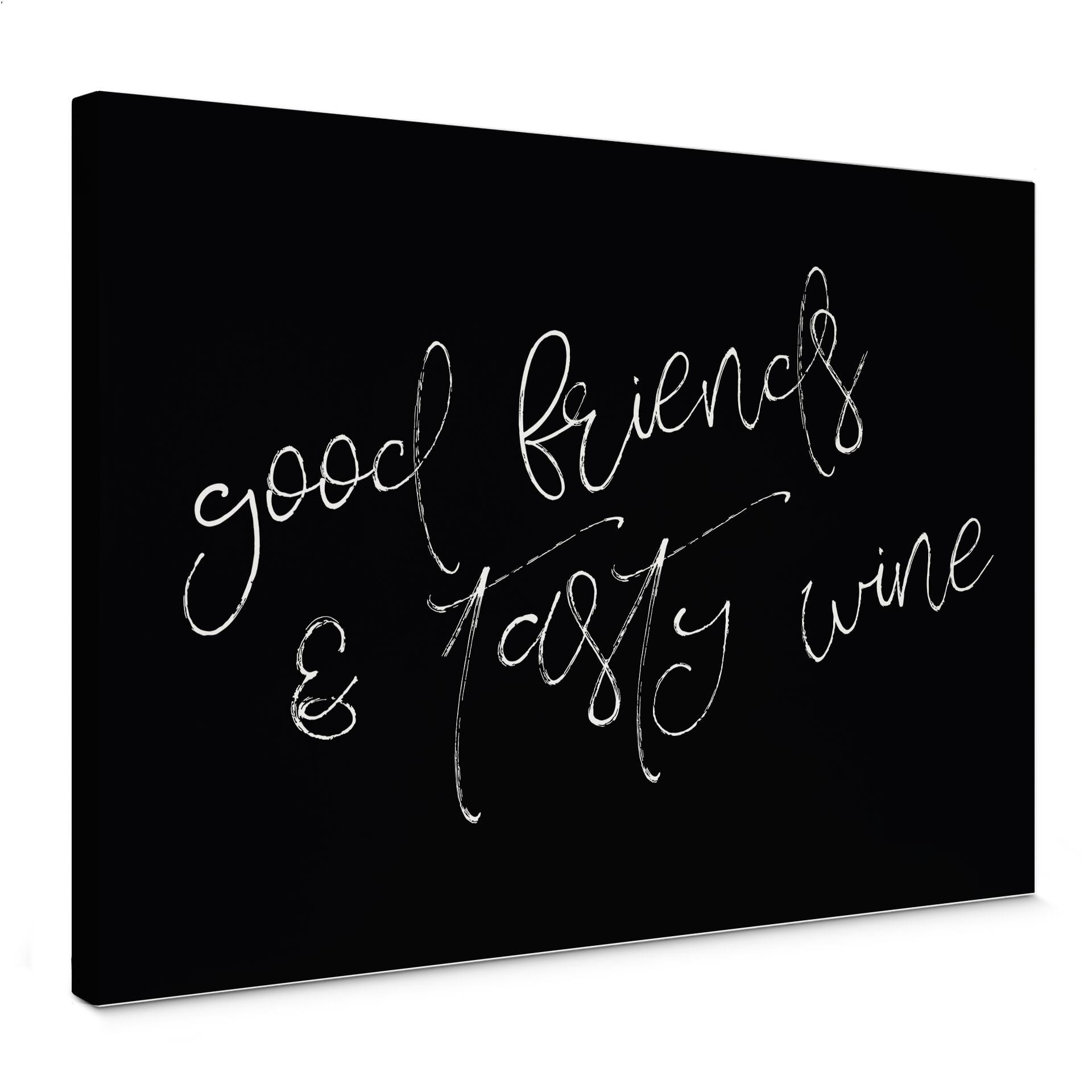 Canvasbillede - Good Friends & tasty wine