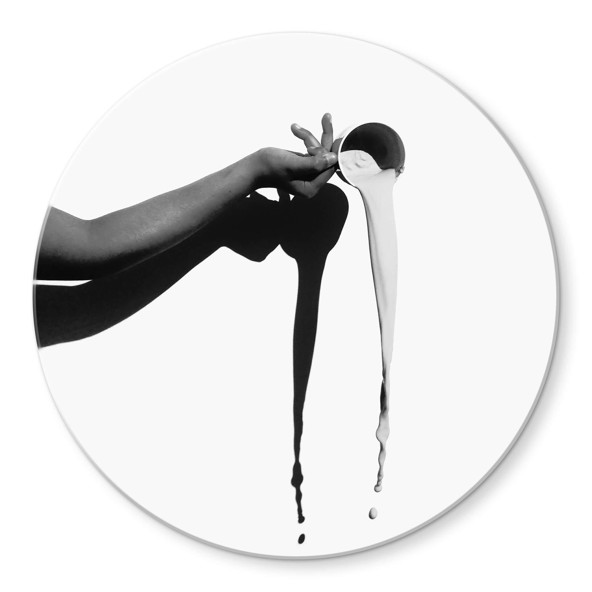 Glasschilderij rond - Glass of Milk