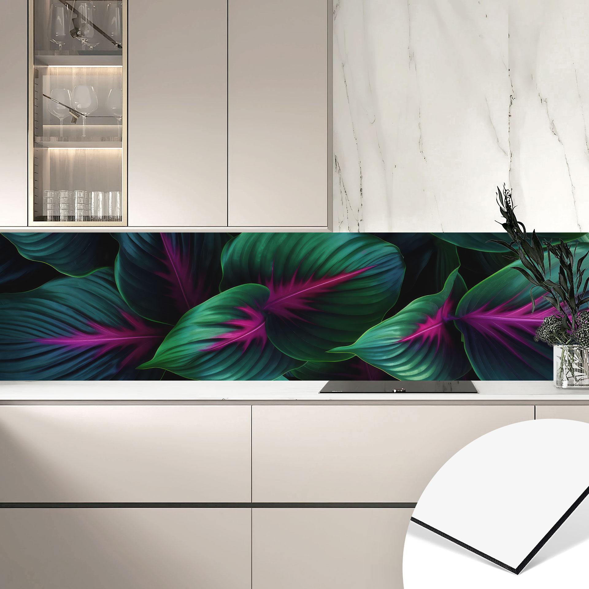 Køkken backsplash Farverige jungleplanter - Paksoylu