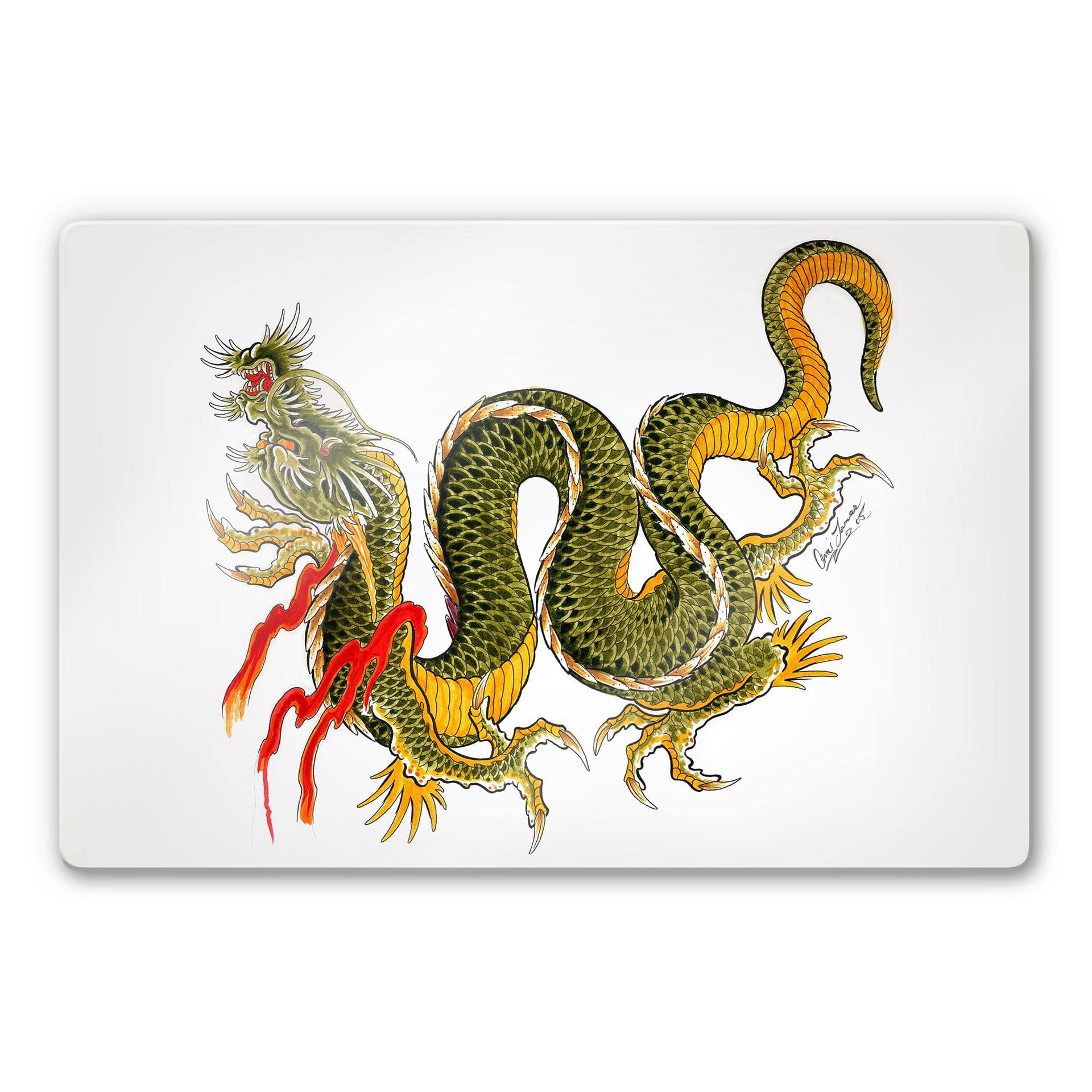 Tableau en verre - Miami Ink - Dragon