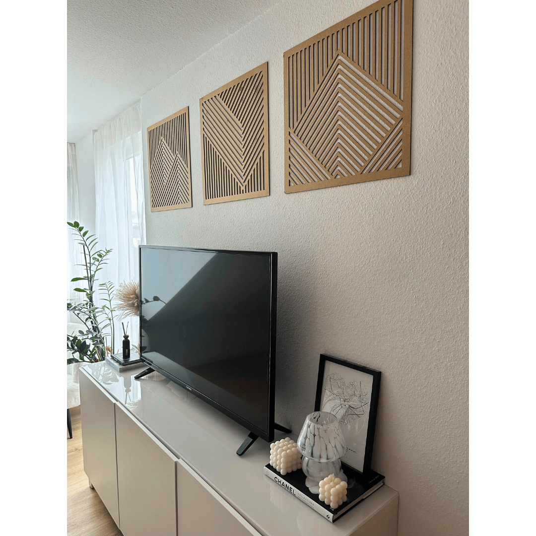 MDF Decoratie Naturel Bergen (3-delig)
