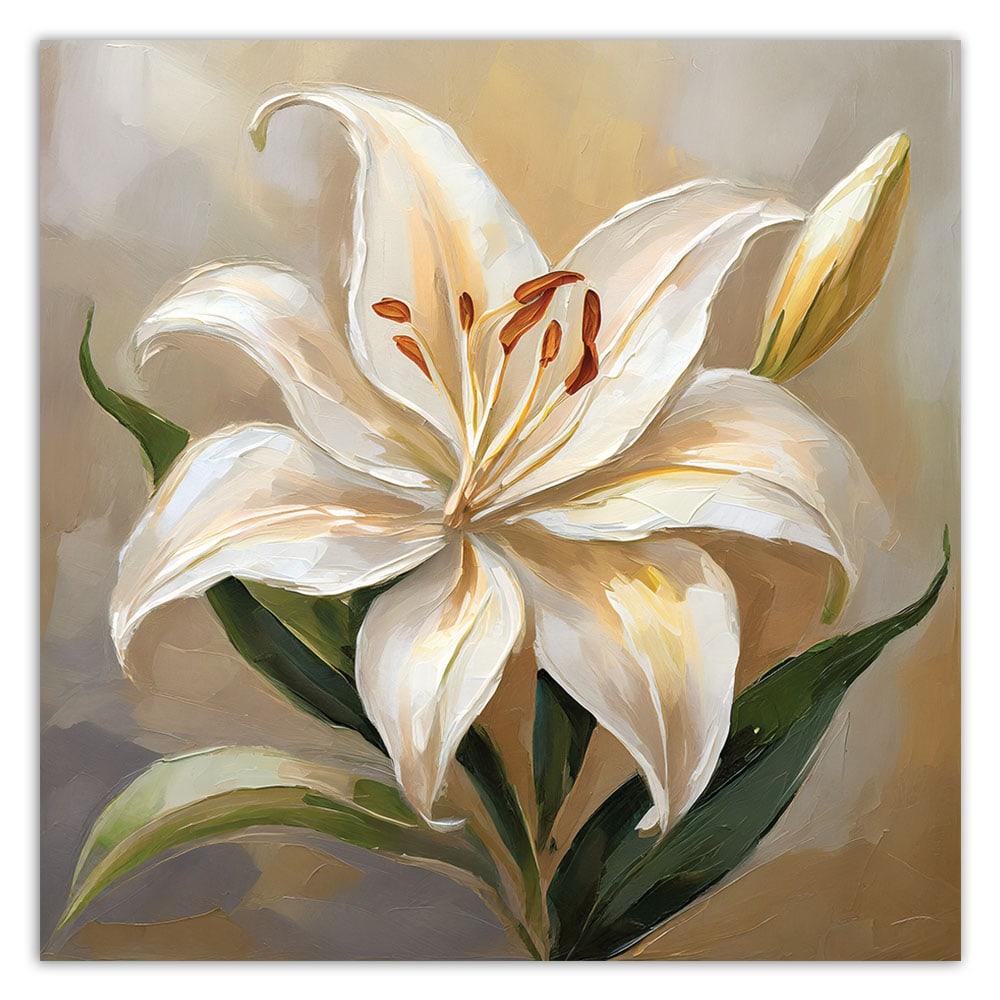 Canvasbillede, 3D-lilje malet