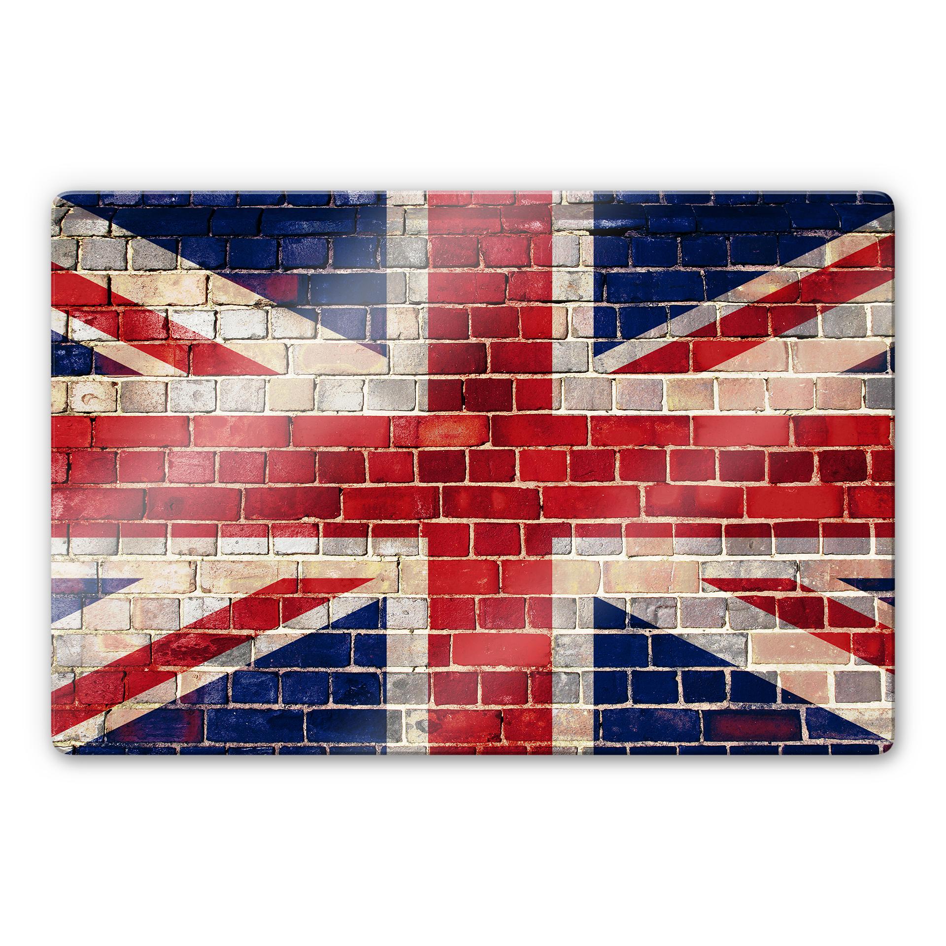 Glasschilderijen Union Jack Muur