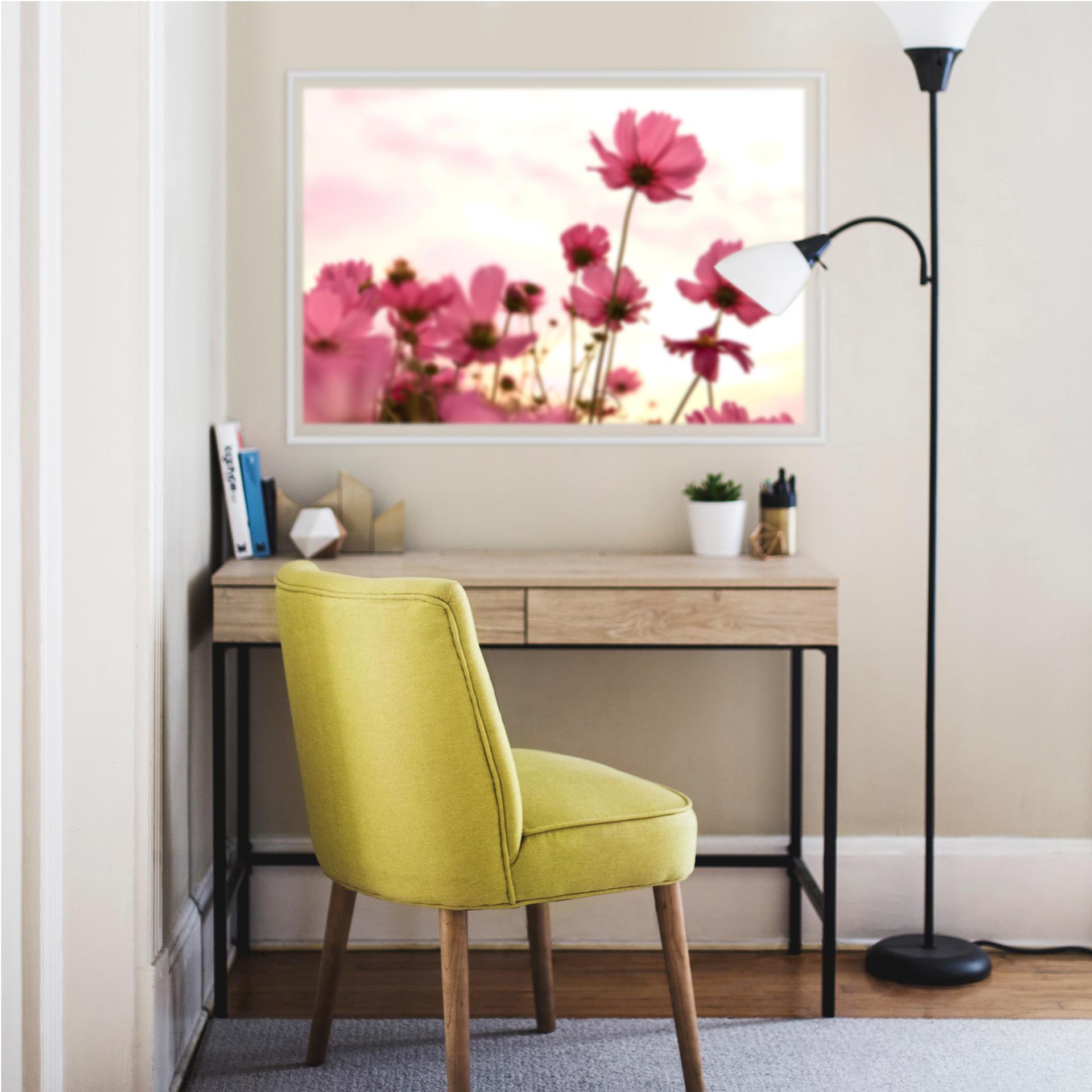 Muurprints Roze Bloemen