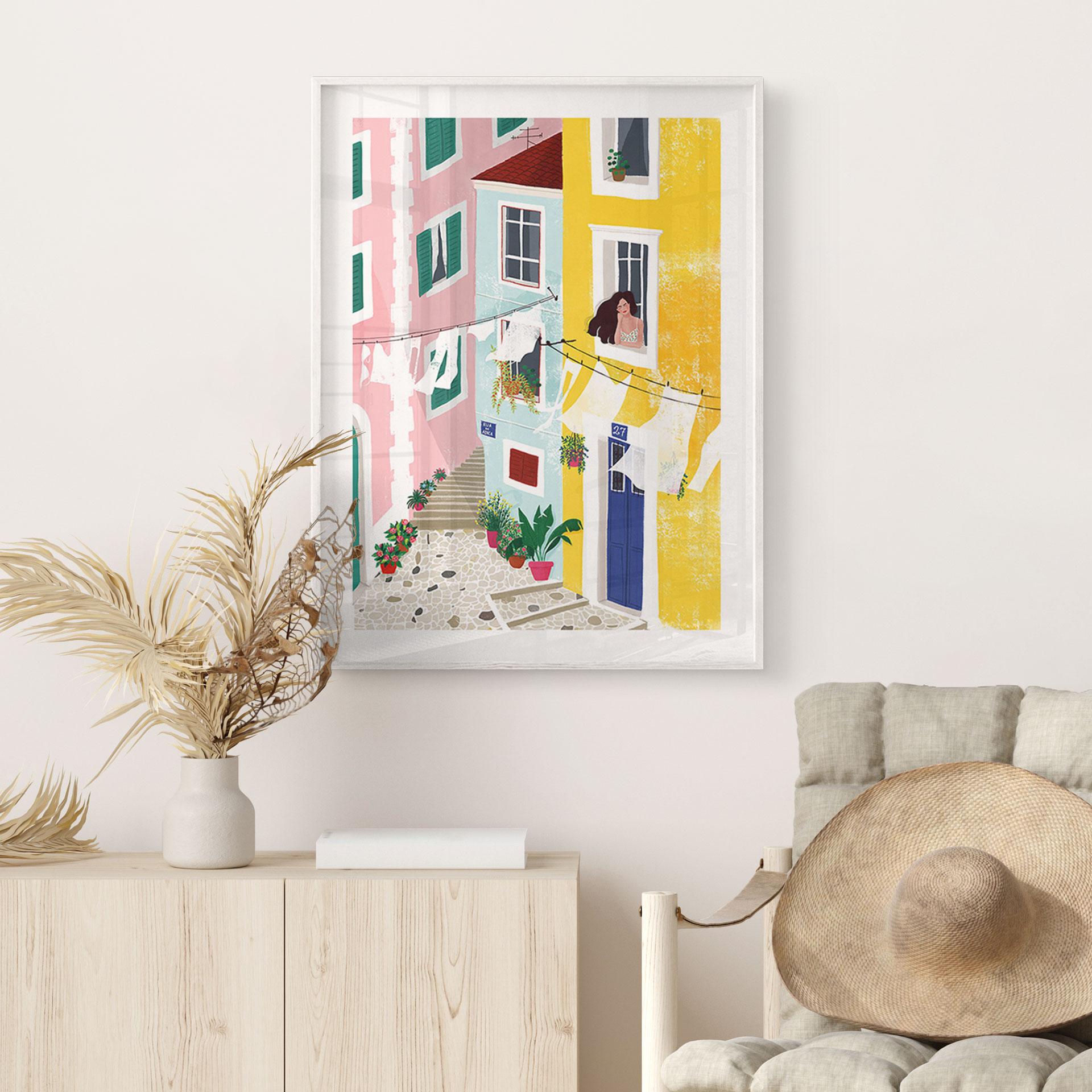 Poster Sommerliche Häuser Illustration - Tomljanovic