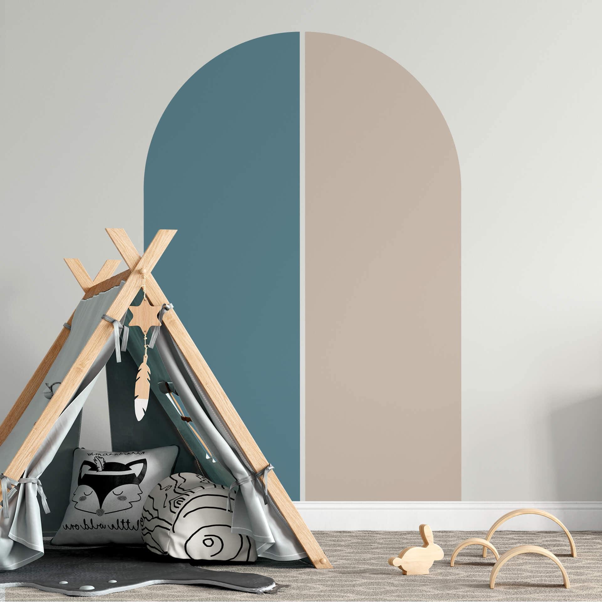 Wandtattoo Halbbögen (2er Set) - breit - petrol-taupe
