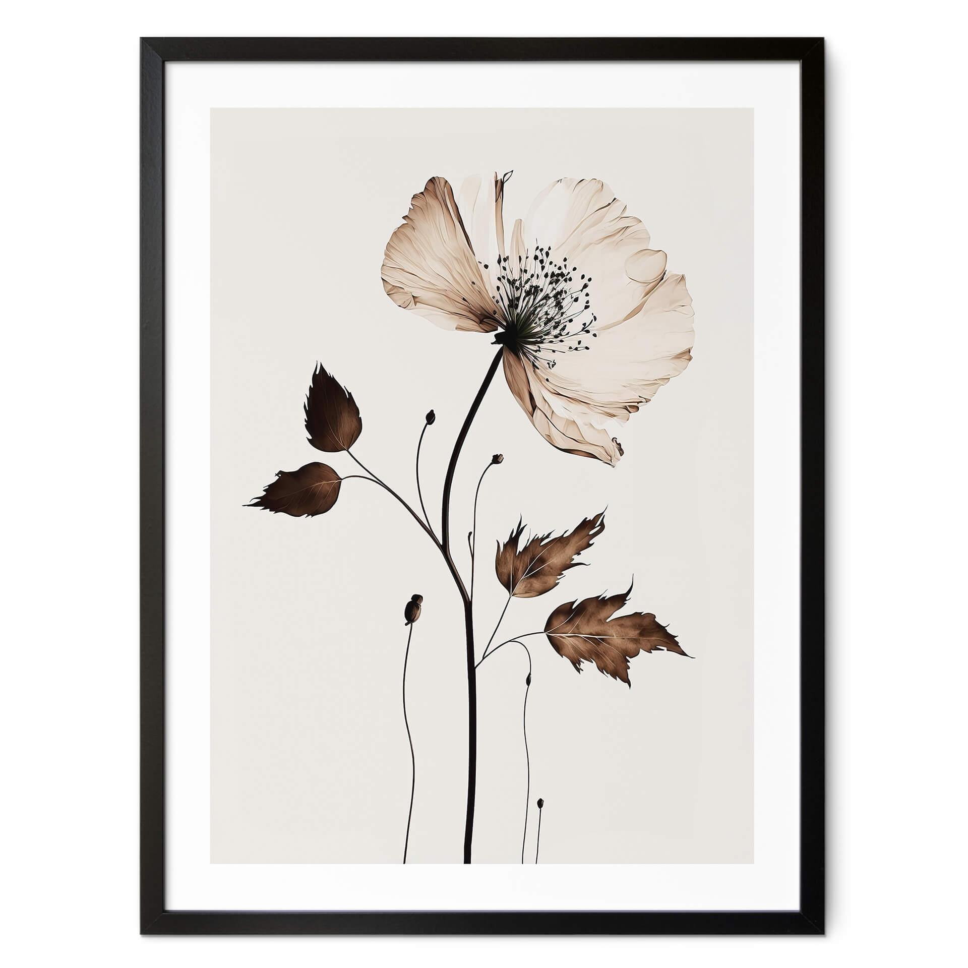 Plakat Dried Flowers in Cream - Treechild