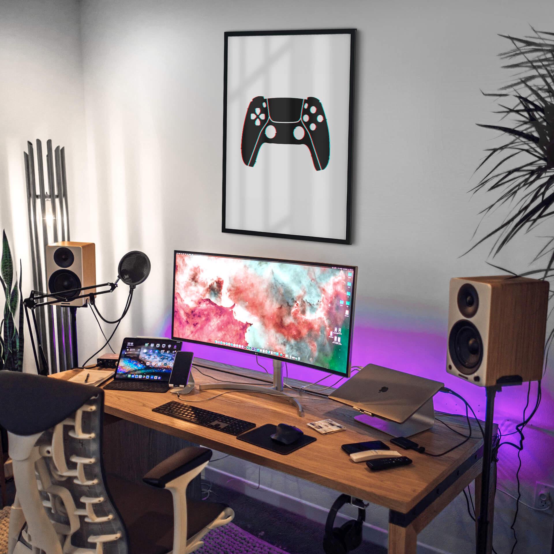 Poster Gaming Controller - Glitch Effekt