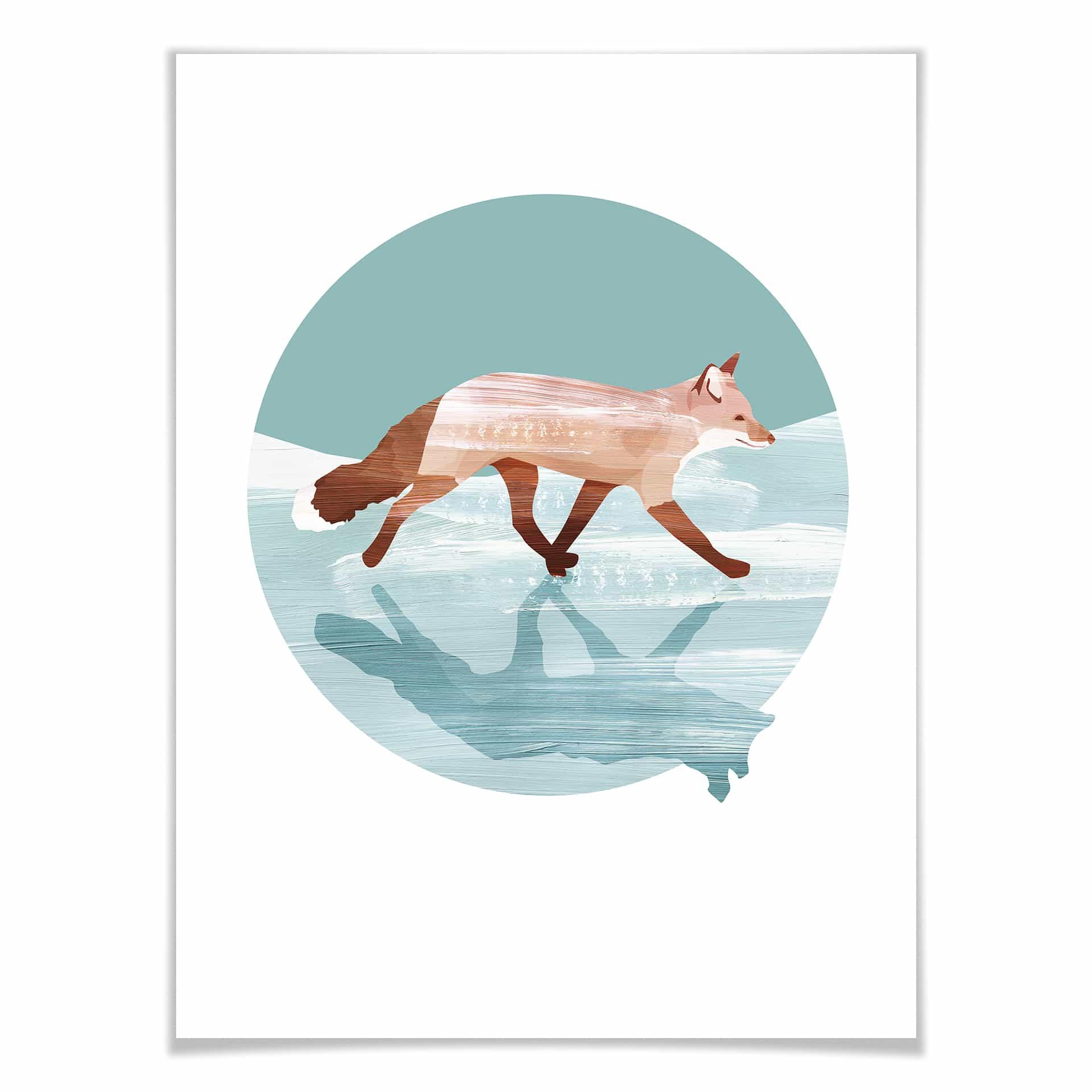 Póster Goed Blauw - Zorro en la nieve