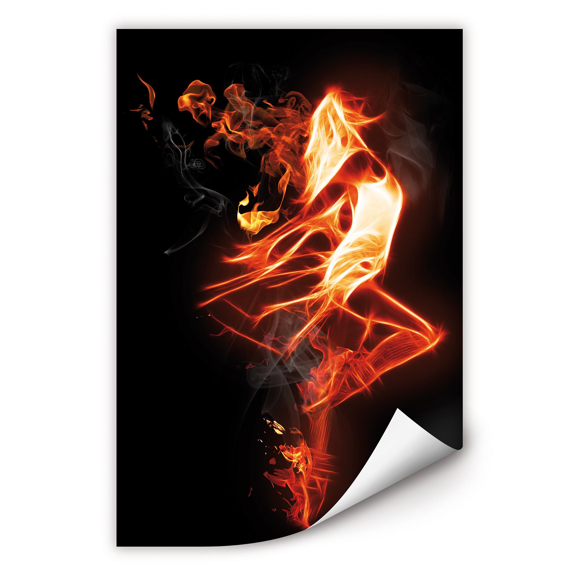 Poster autocollant - W - Danseuse en Flamme