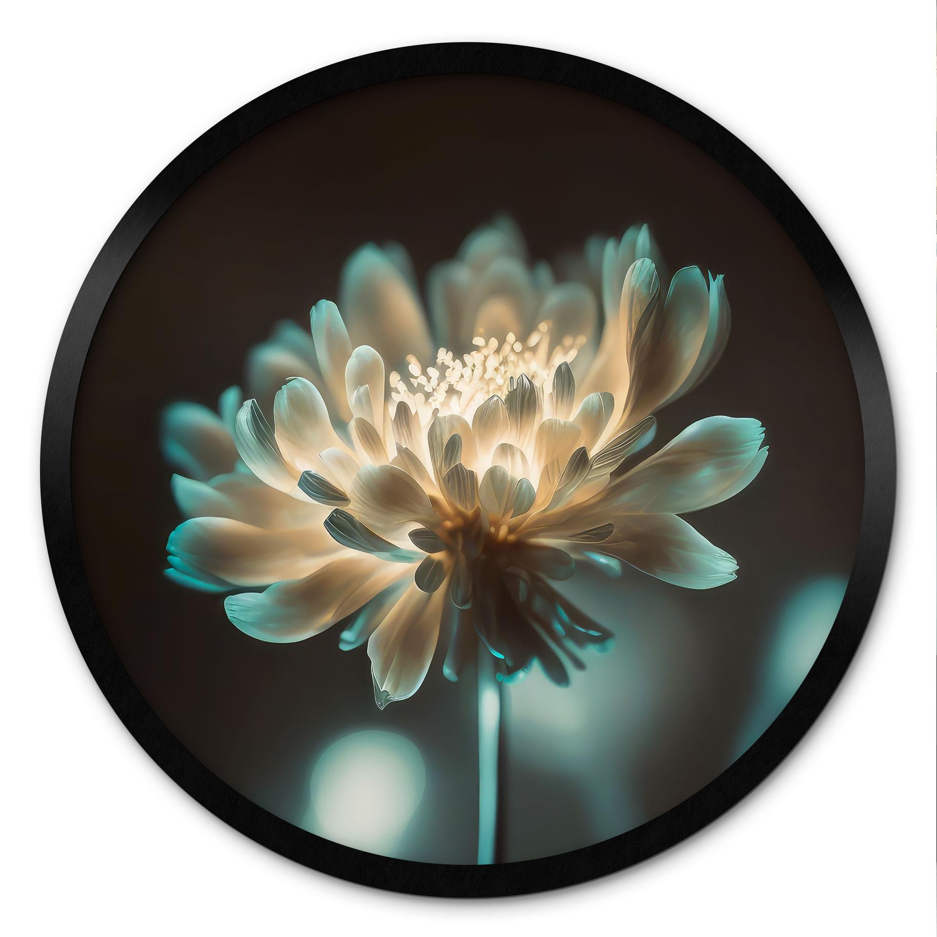 Plakat med skinnende blomsterhjerter - Treechild - Round
