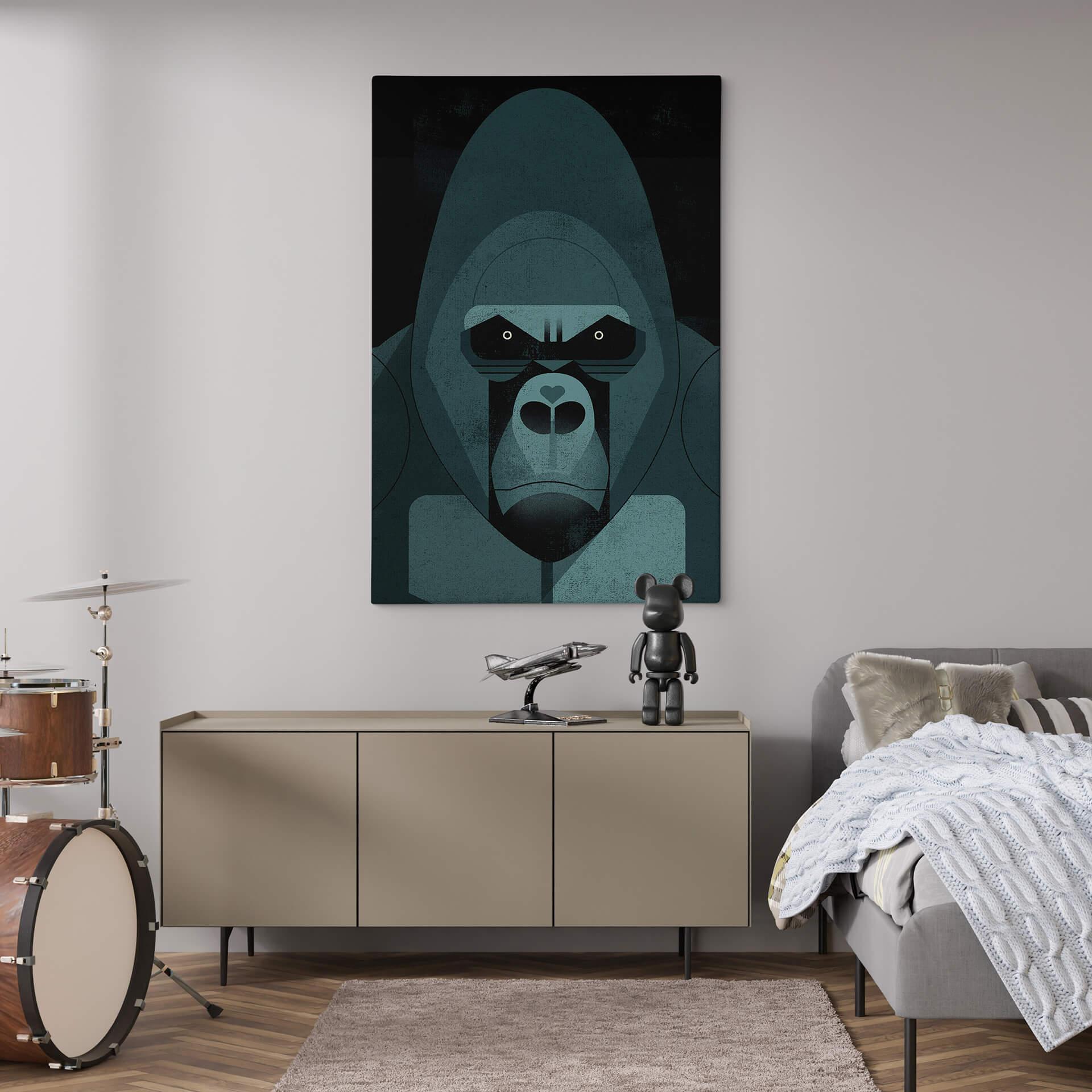 Leinwandbild Gorilla - Braun